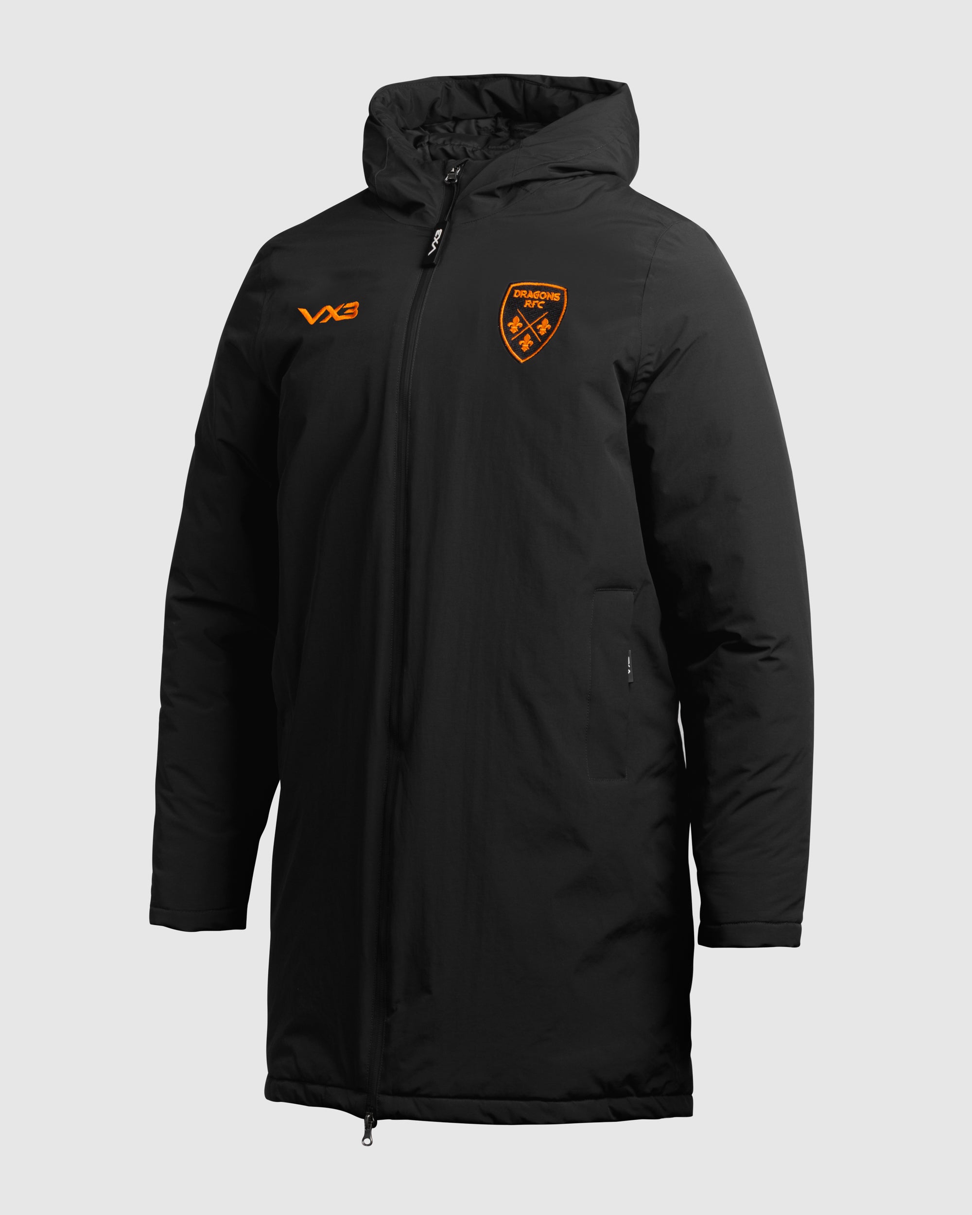 Dragons RFC 25/26 Nero Managers Jacket Black/Bright Orange