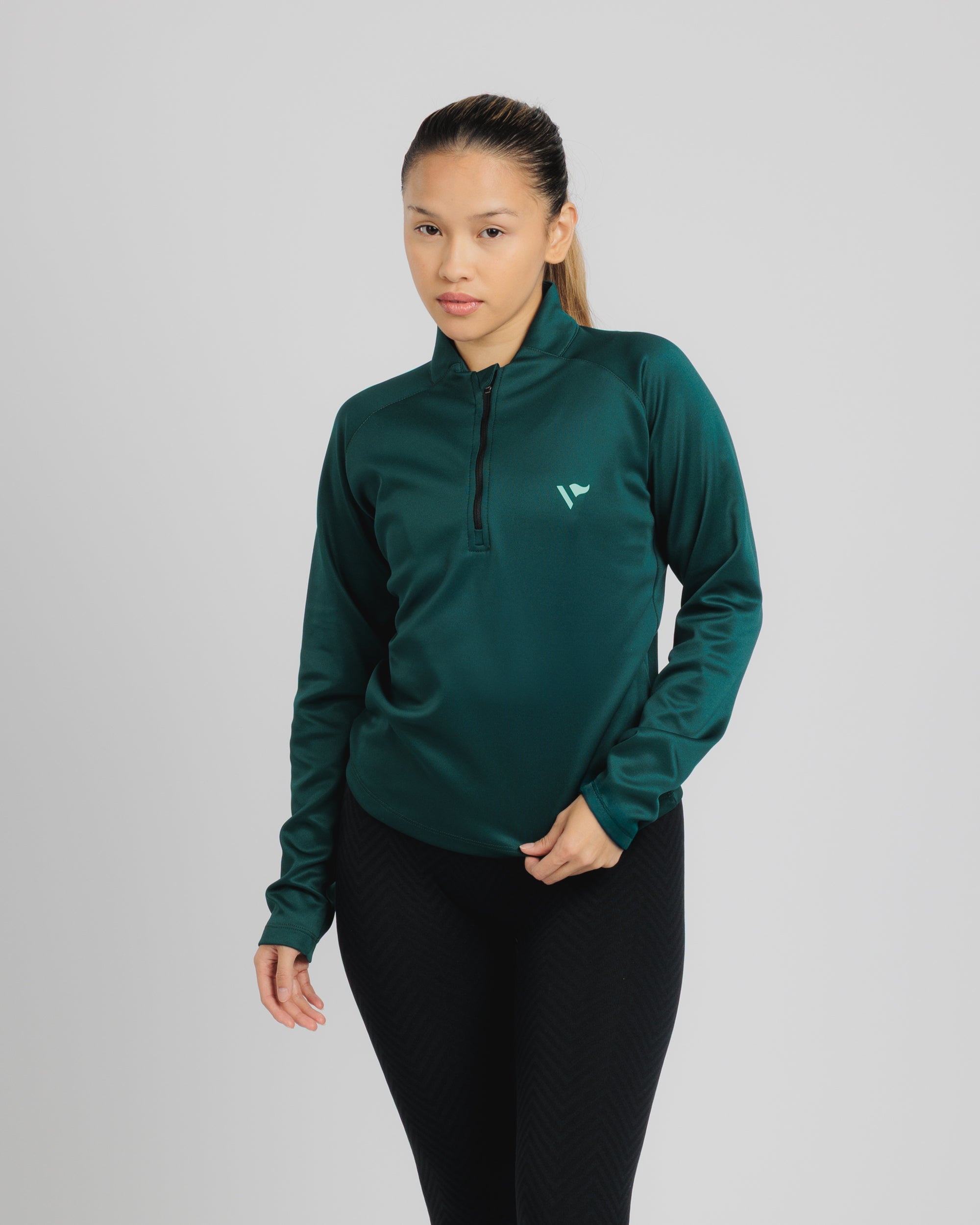 Arizona Quarter Zip Womens- Saguaro Green