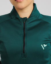Arizona Quarter Zip Womens- Saguaro Green