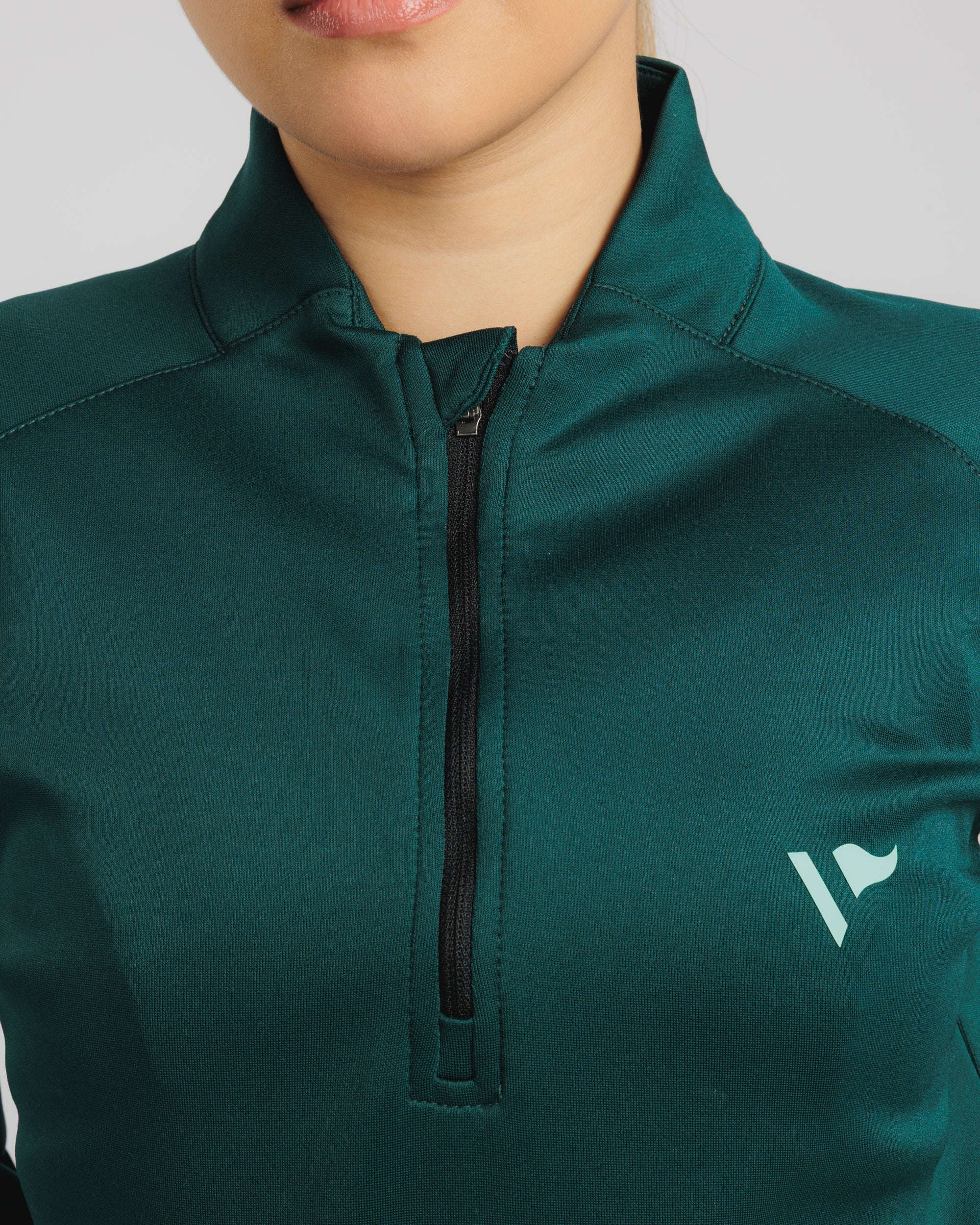 Arizona Quarter Zip Womens- Saguaro Green
