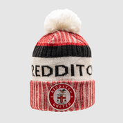 Redditch United FC Bespoke Marl Bobble Hat - Red/White/Black