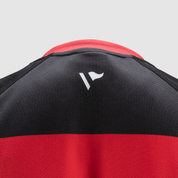 ALCESTER RFC RUGBY SEMIFIT SHIRT ACTIO COLLAR SHORT SLEEVE - COLOUR: BLACK/RED YOUTH