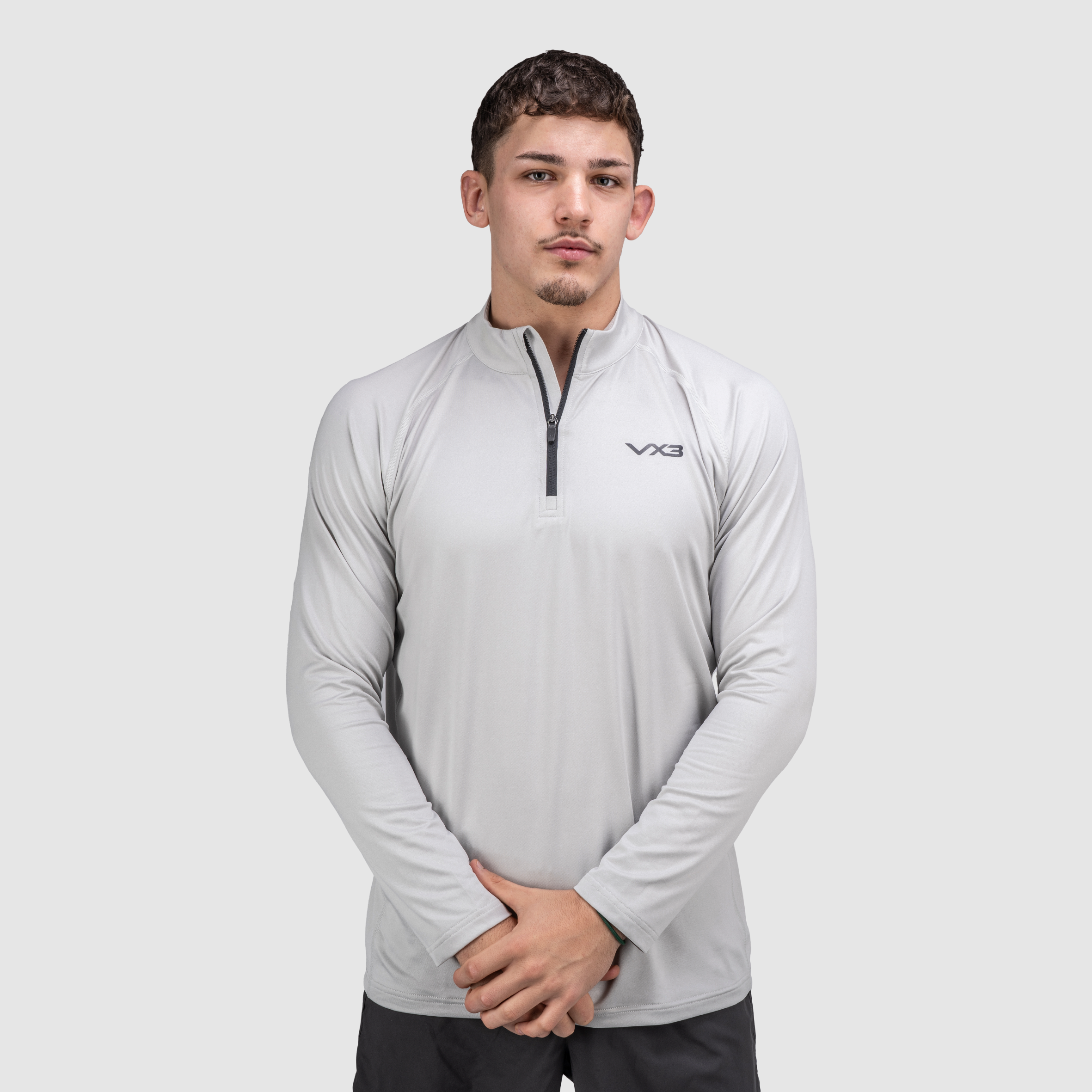 Velocity Quarter Zip Sweat - Stone Grey