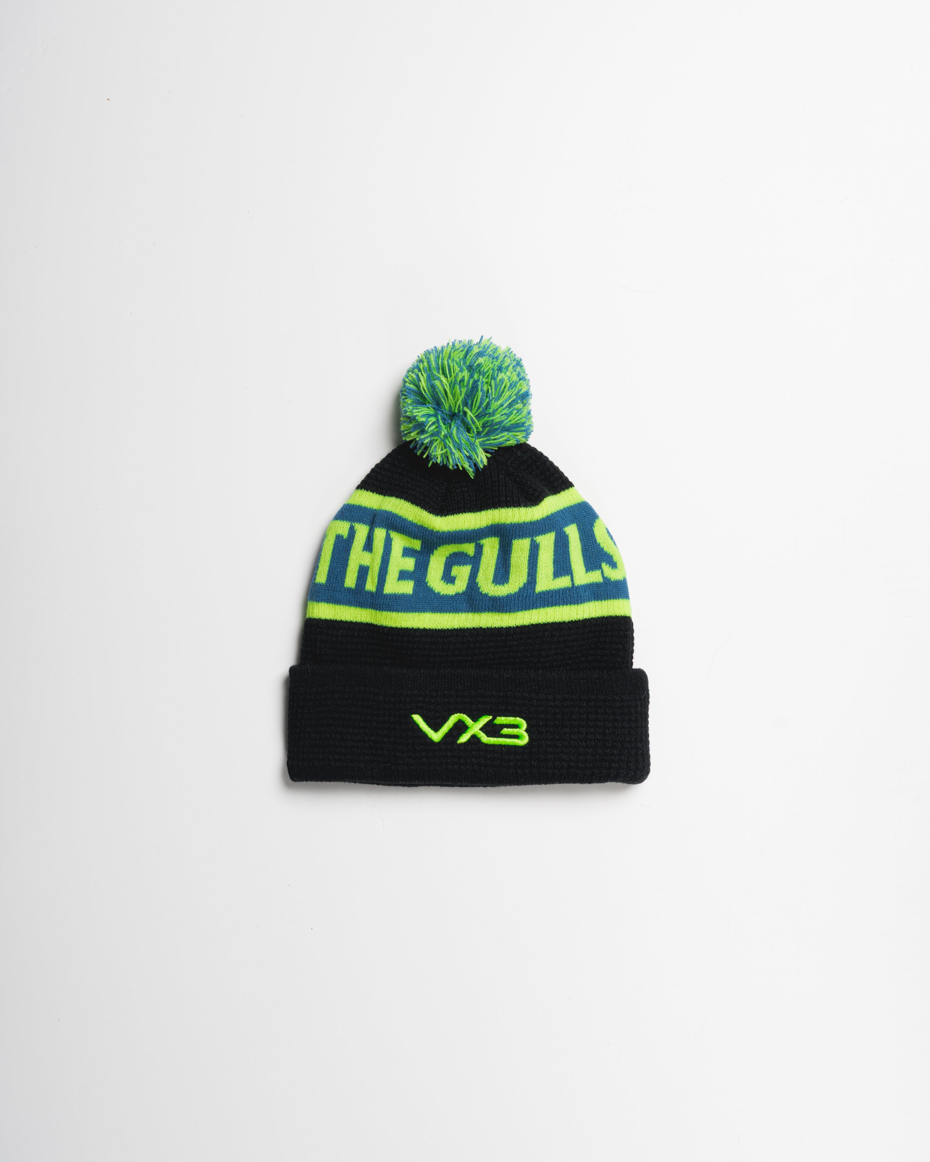 Torquay United FC 25/26 Bobble Hat Black/Lyons Blue/Fluro Yellow