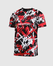 Newport County AFC 25/26 Away Warm Up Tee Youth Black/Bright Red
