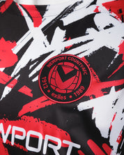Newport County AFC 25/26 Away Warm Up Tee Youth Black/Bright Red