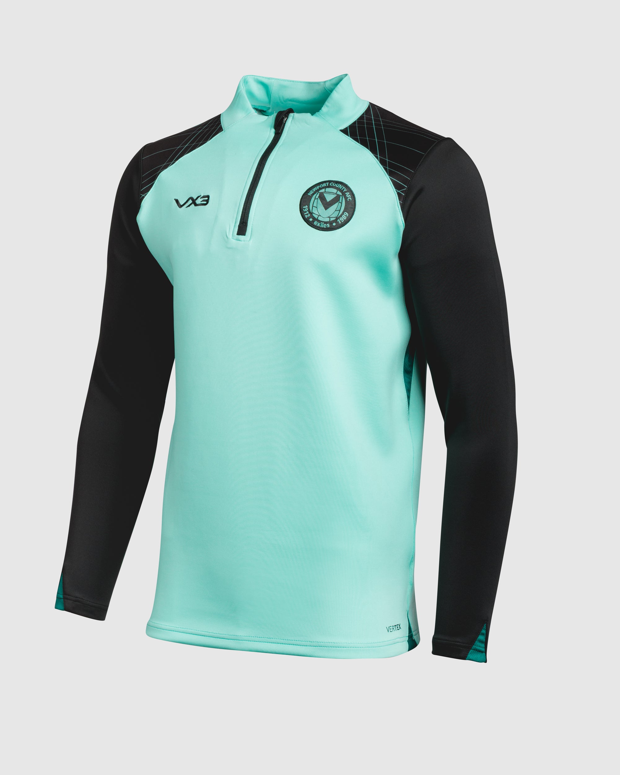 Newport County AFC 25/26 Vertex Half Zip Top Youth Aruba/Blue Coral