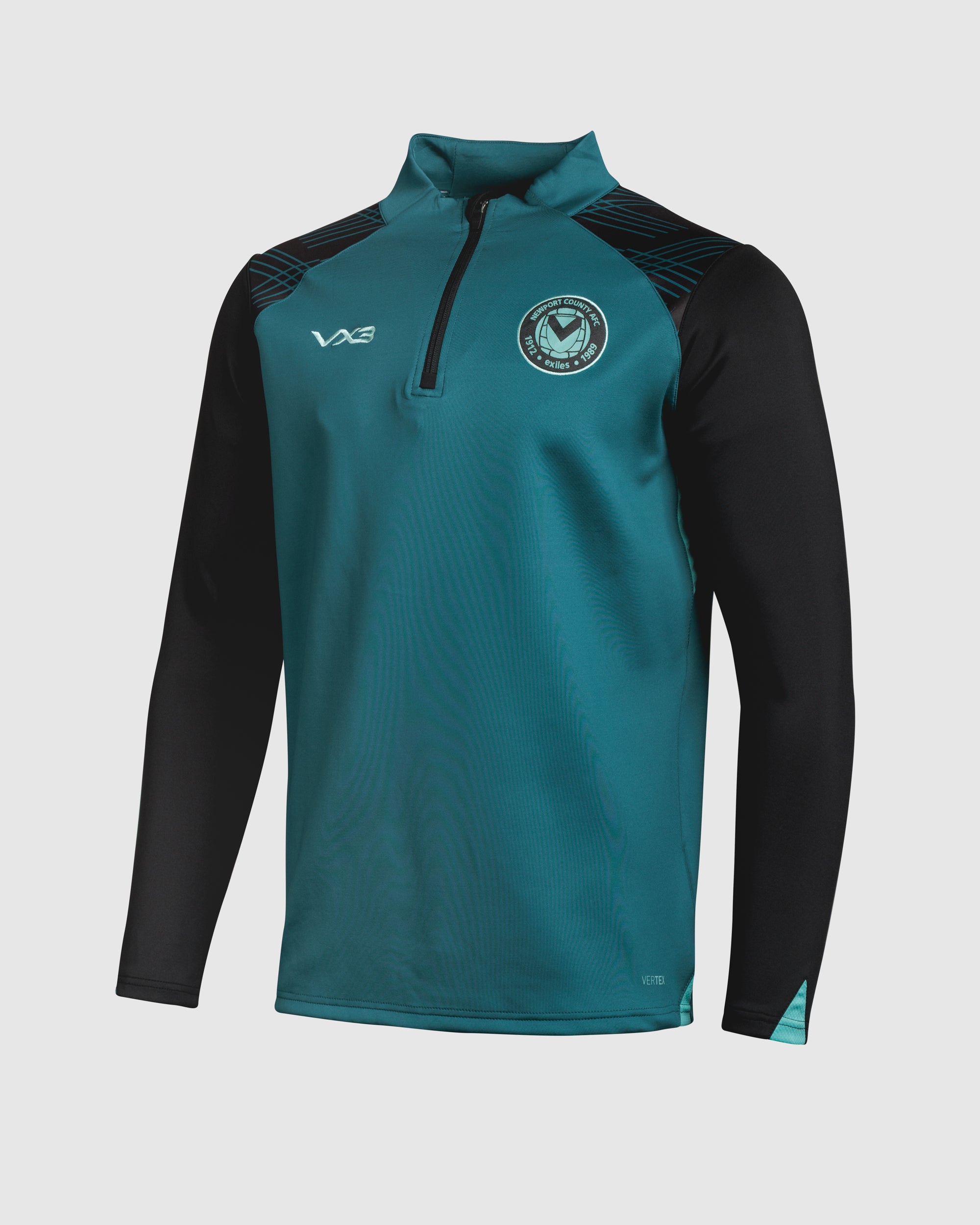 Newport County AFC 25/26 Vertex Half Zip Top Youth Blue Coral/Black