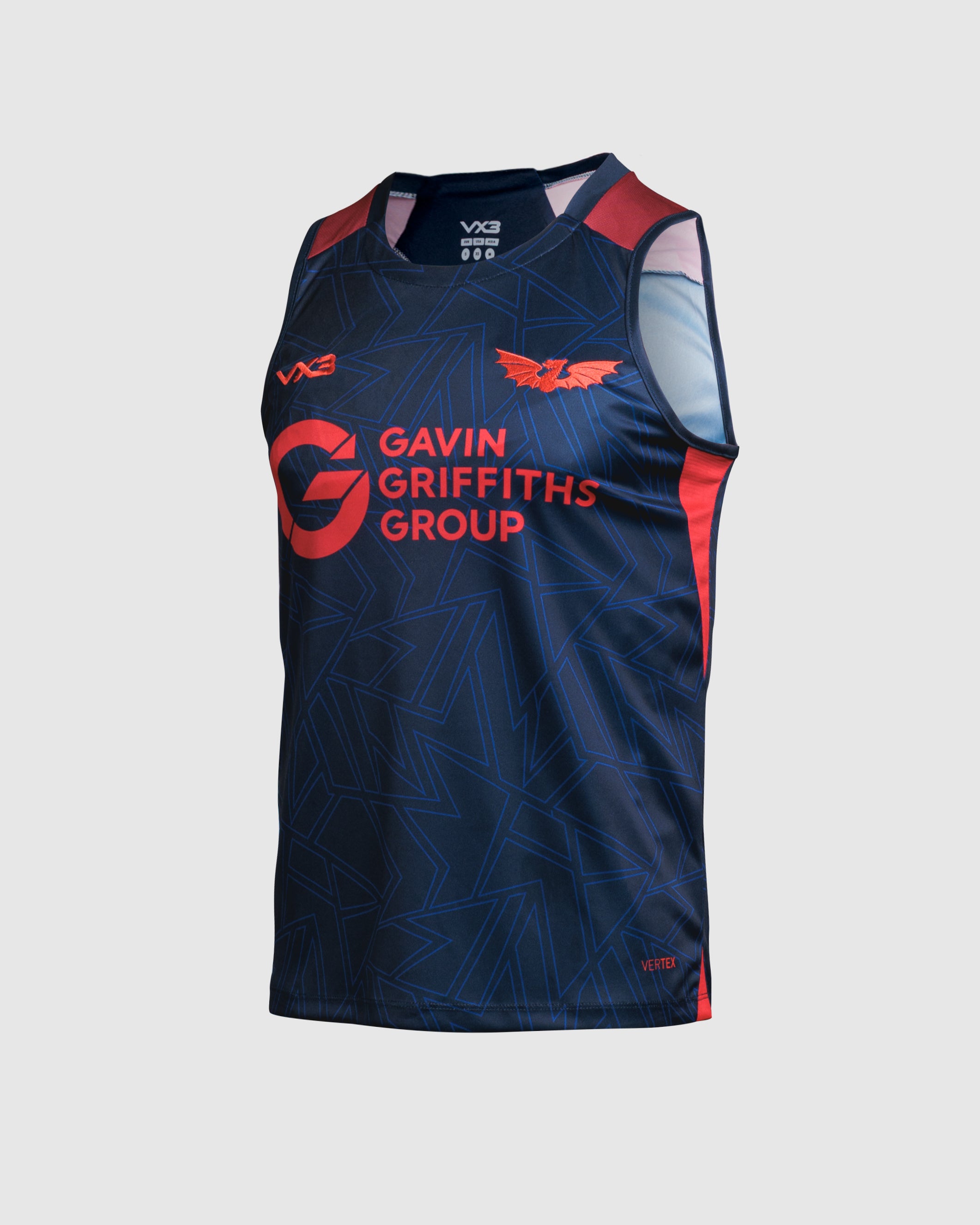 Scarlets 25/26 Vertex Training Vest Navy/Deep Red/Bright Red