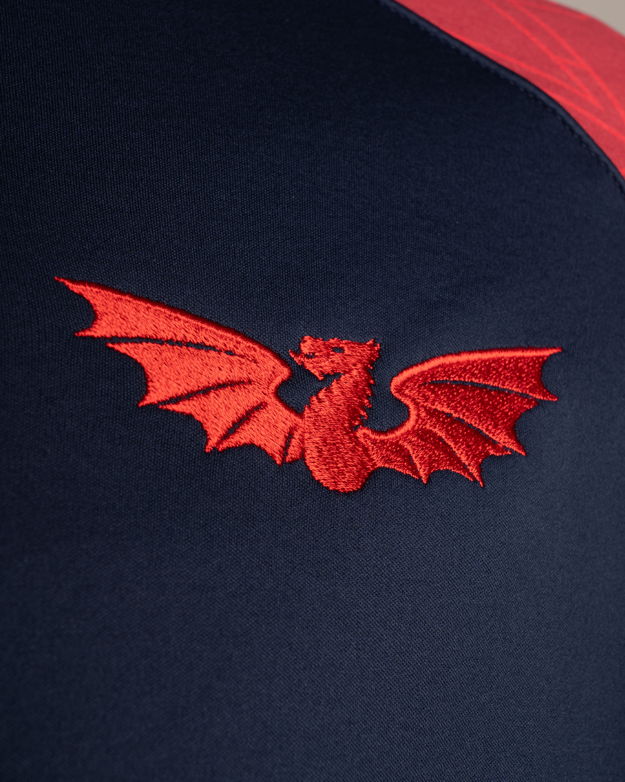 Scarlets 25/26 Vertex Zip Up Hoodie Navy/Deep Red/Bright Red