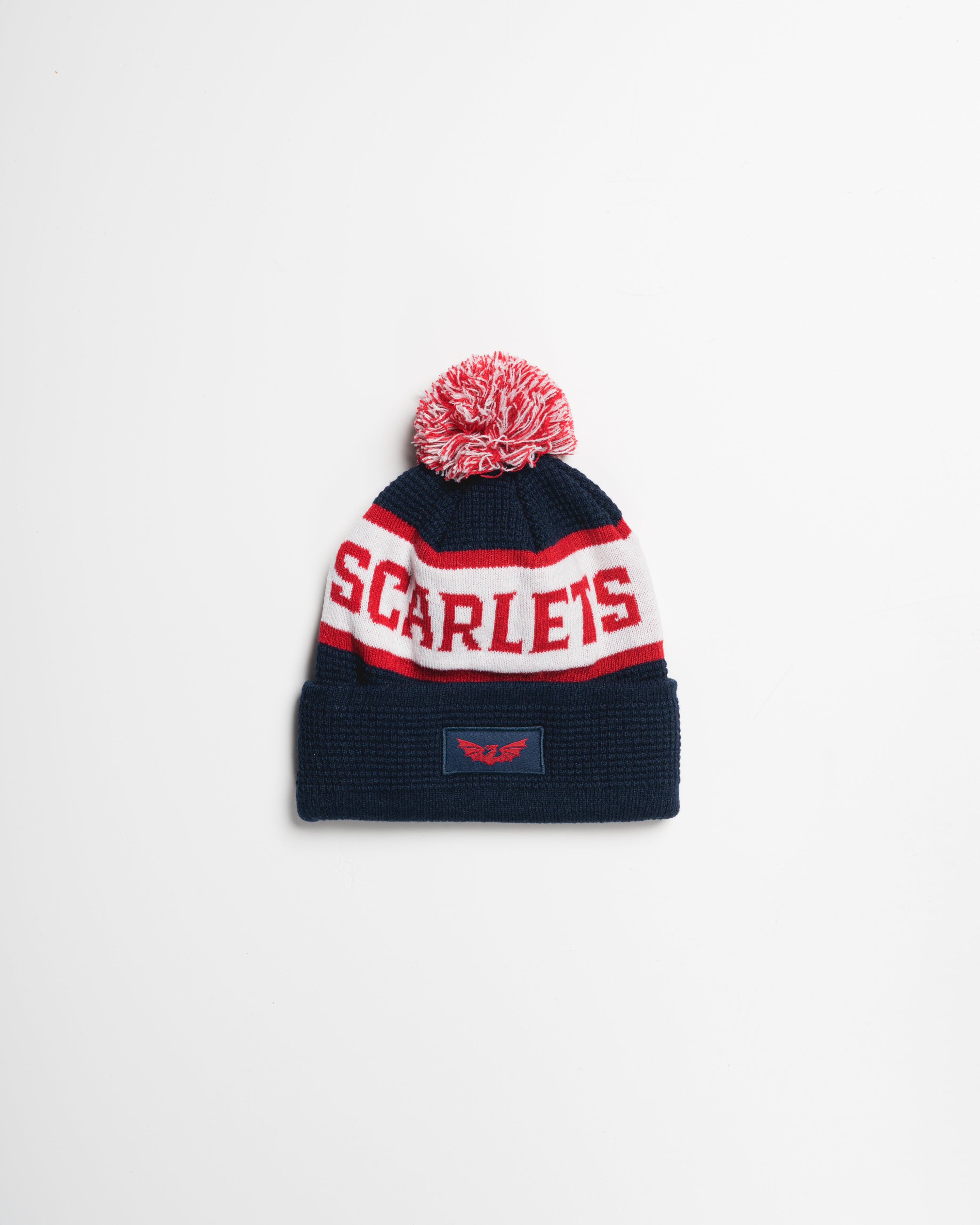 Scarlets 25/26 Bobble Hat Navy/Red/White