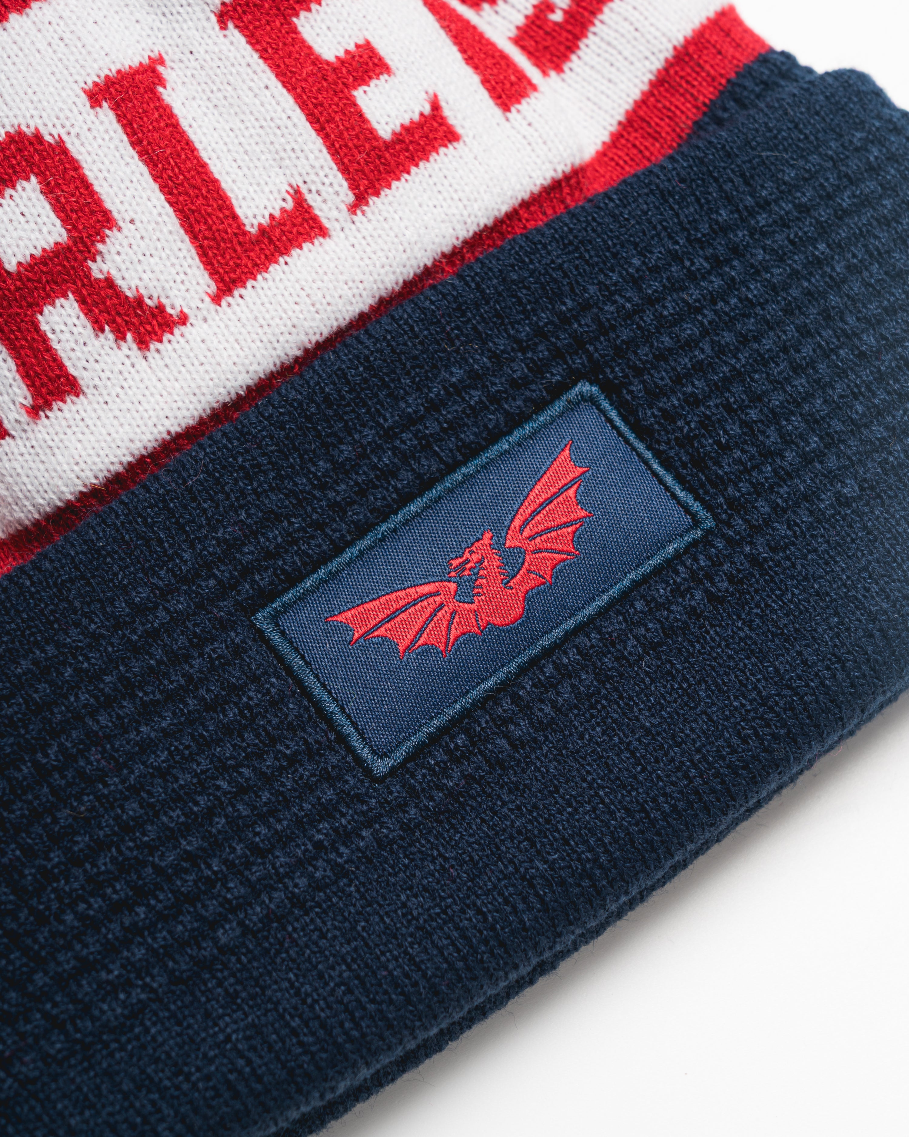 Scarlets 25/26 Bobble Hat Navy/Red/White