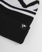 Waffle Knit Bobble Hat - Black/White