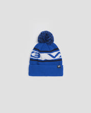 Waffle Knit Bobble Hat - Royal/Navy/White