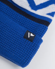 Waffle Knit Bobble Hat - Royal/Navy/White