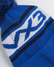 Waffle Knit Bobble Hat - Royal/Navy/White
