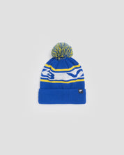 Waffle Knit Bobble Hat - Royal/Yellow/White