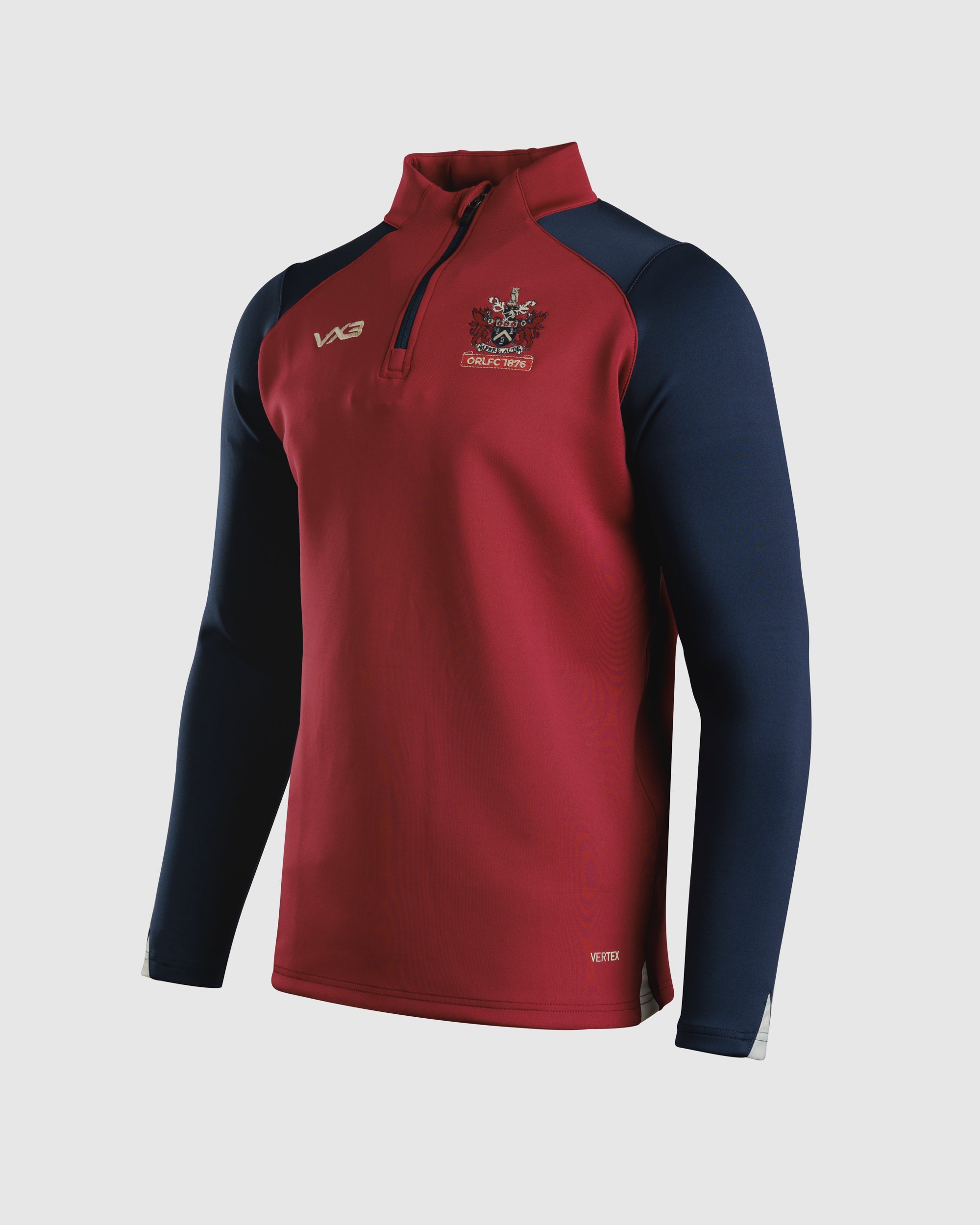 Oldham RLFC 2026 Vertex Half Zip Deep Red/Navy/White