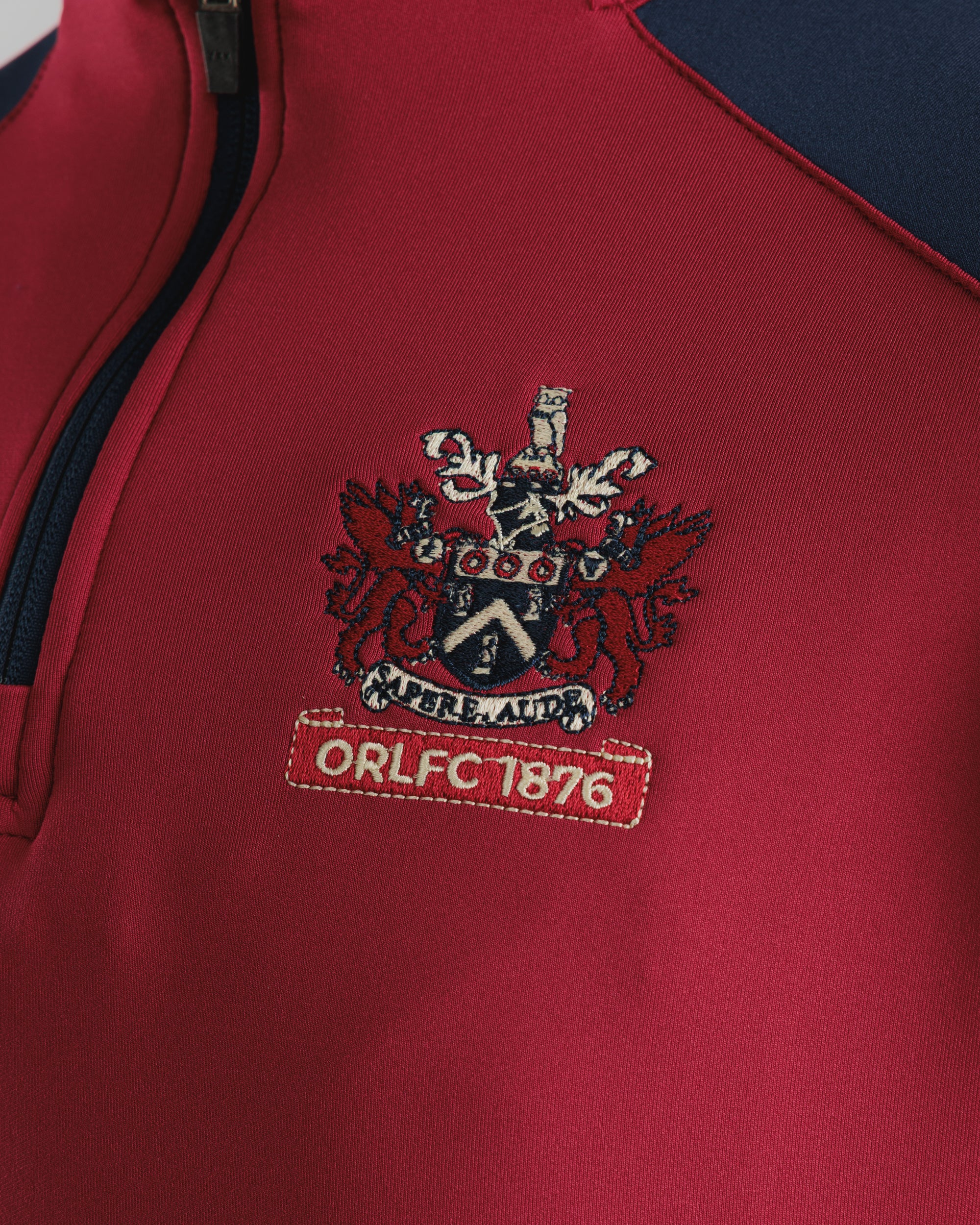 Oldham RLFC 2026 Vertex Half Zip Deep Red/Navy/White
