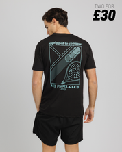 Padel Club Tee Black/Aruba