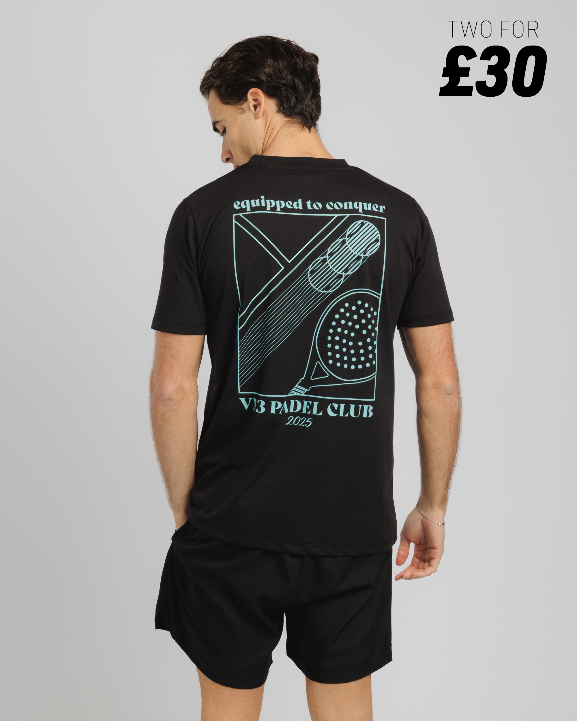 Padel Club Tee Black/Aruba