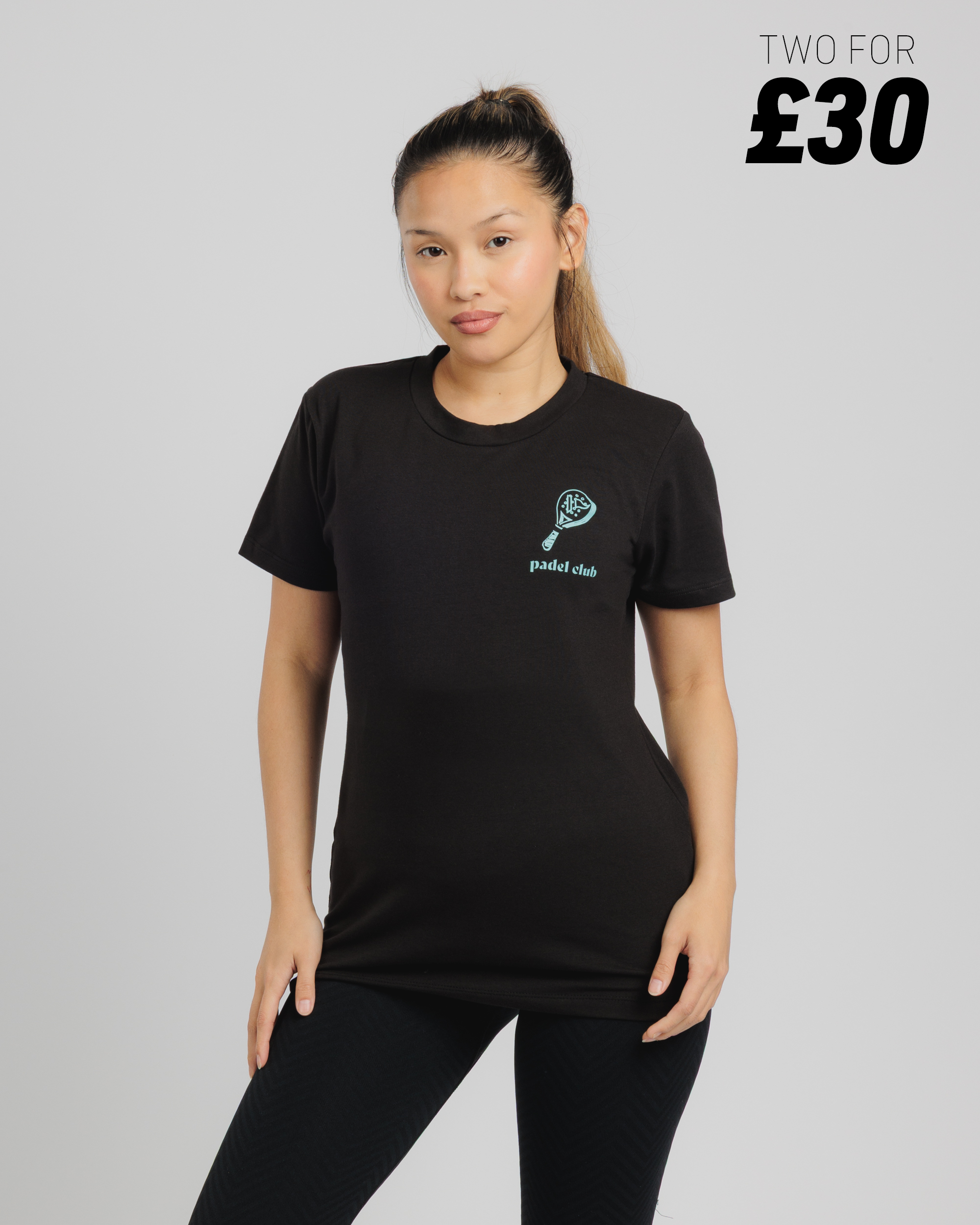 Padel Club Tee Black/Aruba Womens