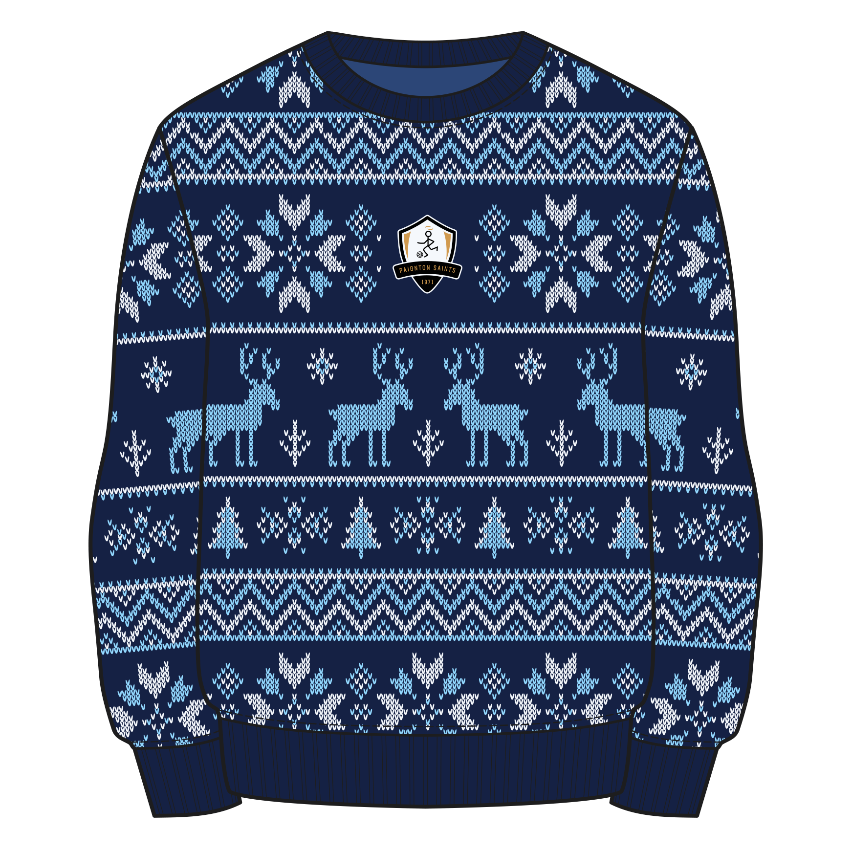 Paignton Saints Christmas Jumper - Navy/Sky/White Youth