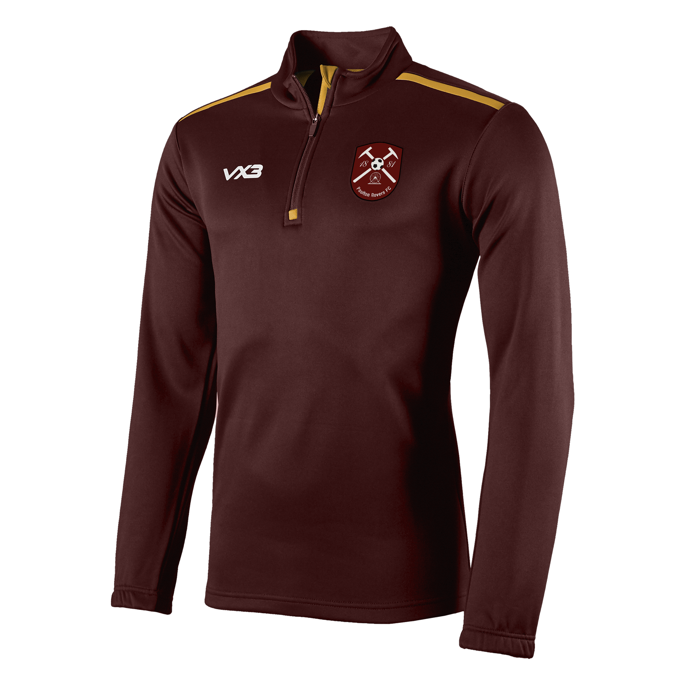 Paulton Rovers Ladies Fortis Quarter Zip Sweat Maroon/Amber