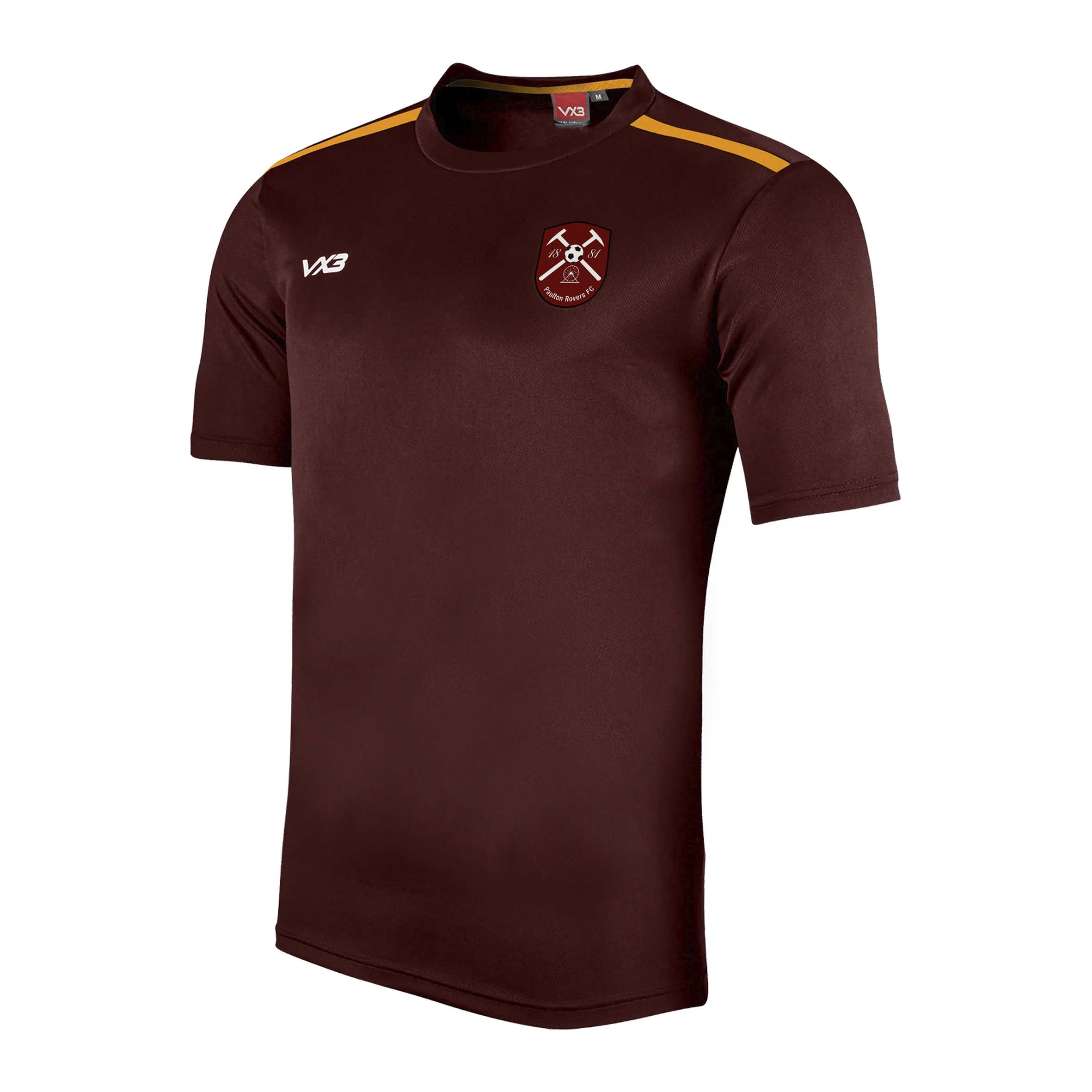 Paulton Rovers FC Fortis Youth Tee Maroon/Amber