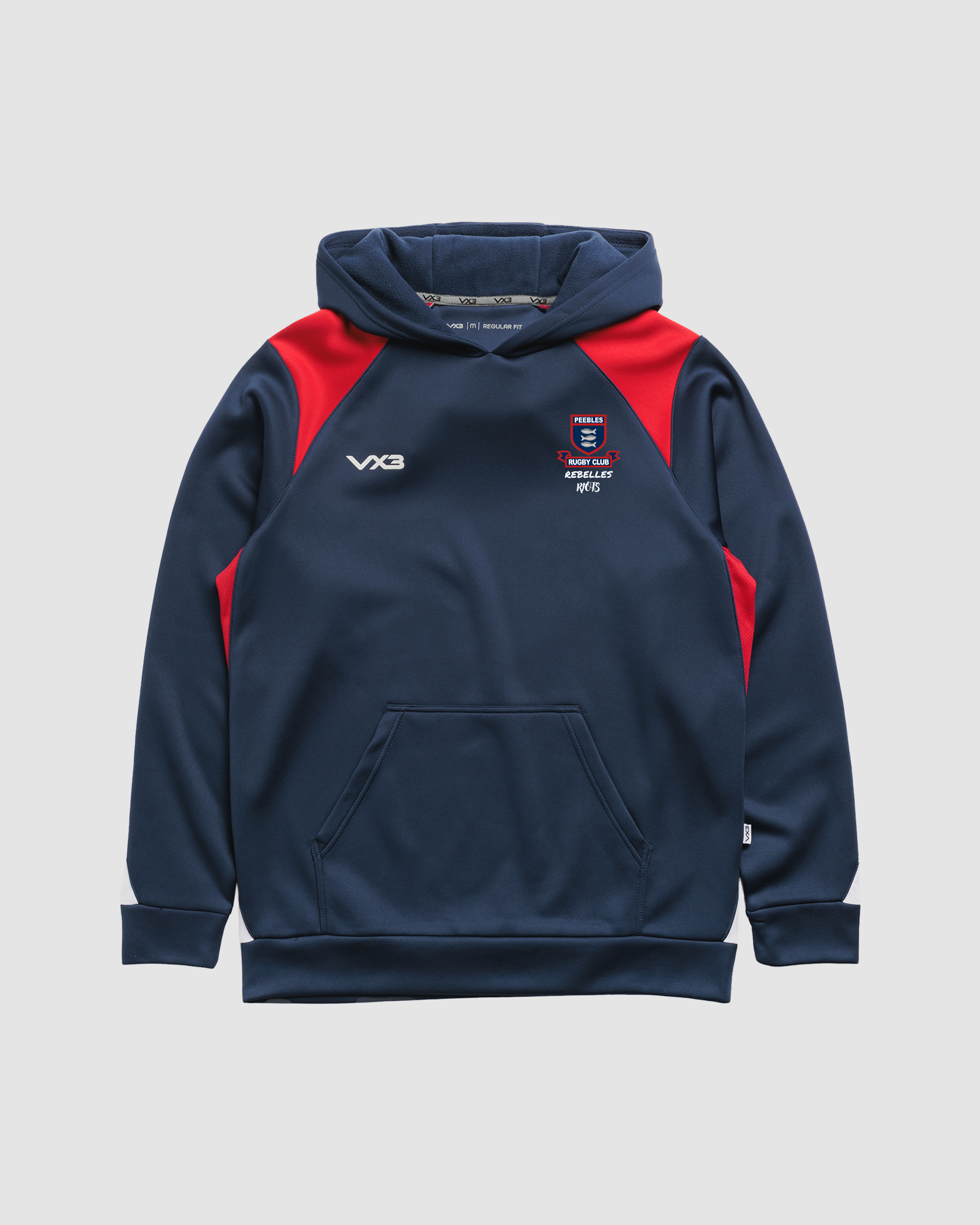 Peebles RFC - Women & Girls Vertex Youth Hoodie -Navy/Red/White