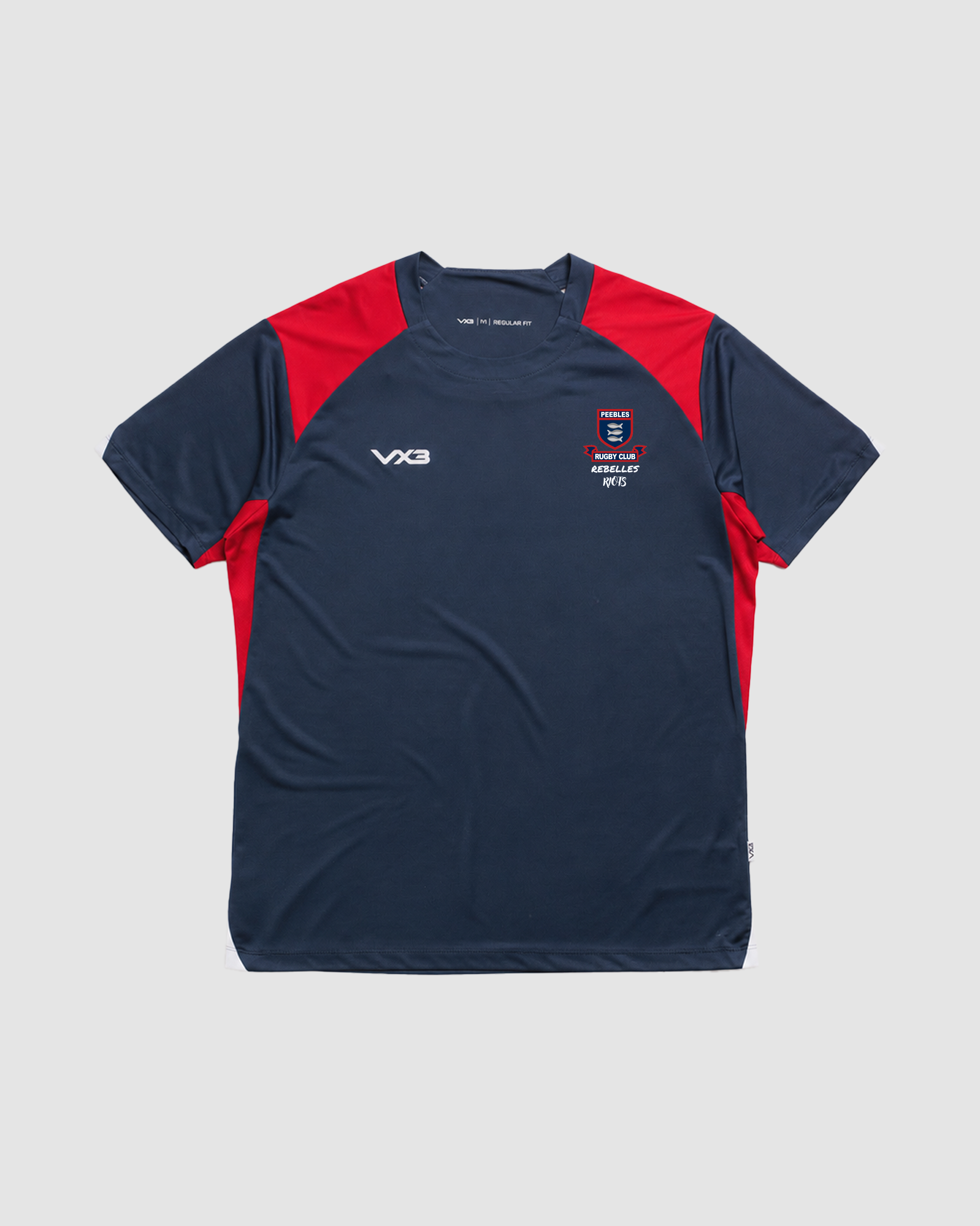 Peebles RFC - Women & Girls Vertex Youth Tee -Navy/Red/White