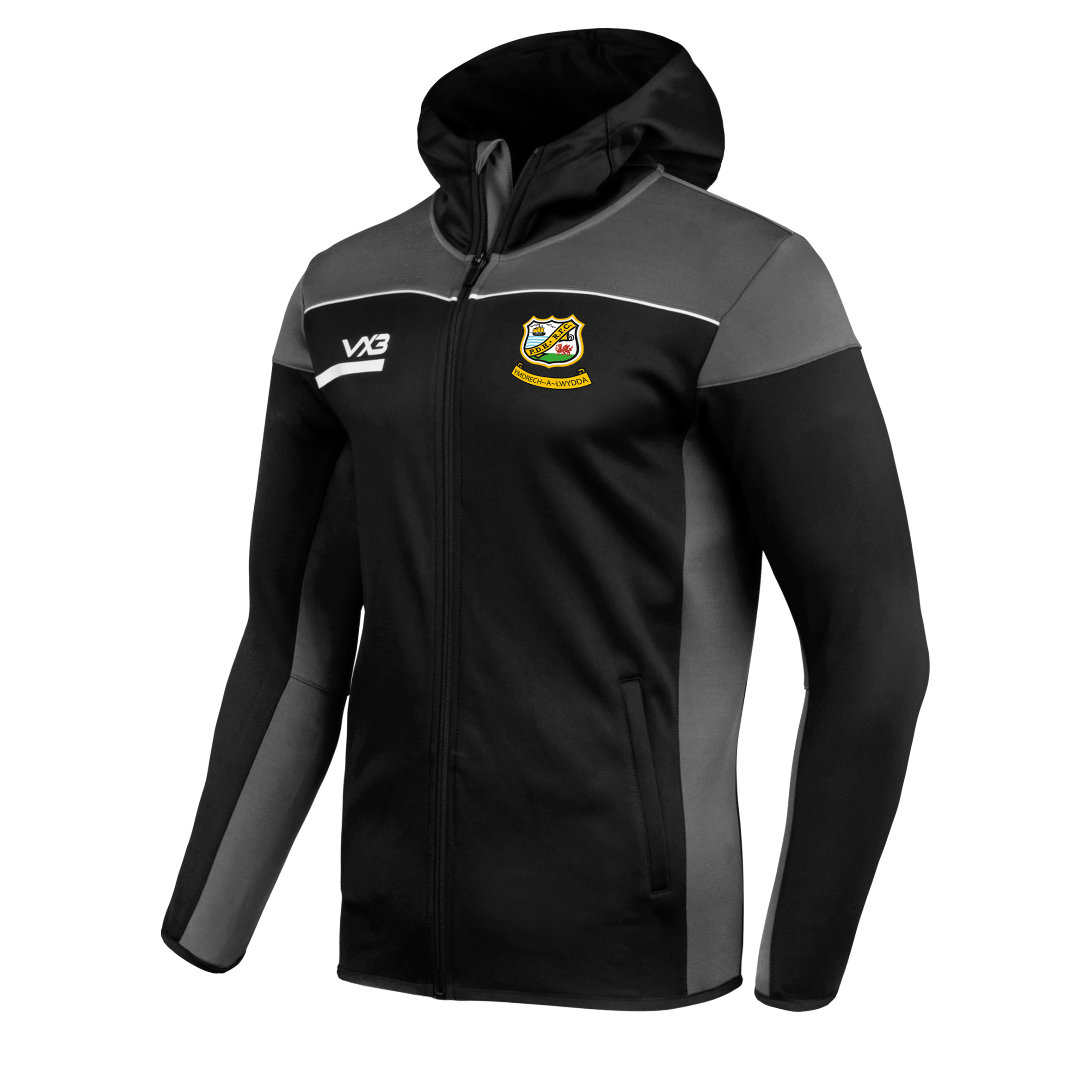Pembroke Dock Harlequins RFC Opus Zoodie Youth - Black Grey