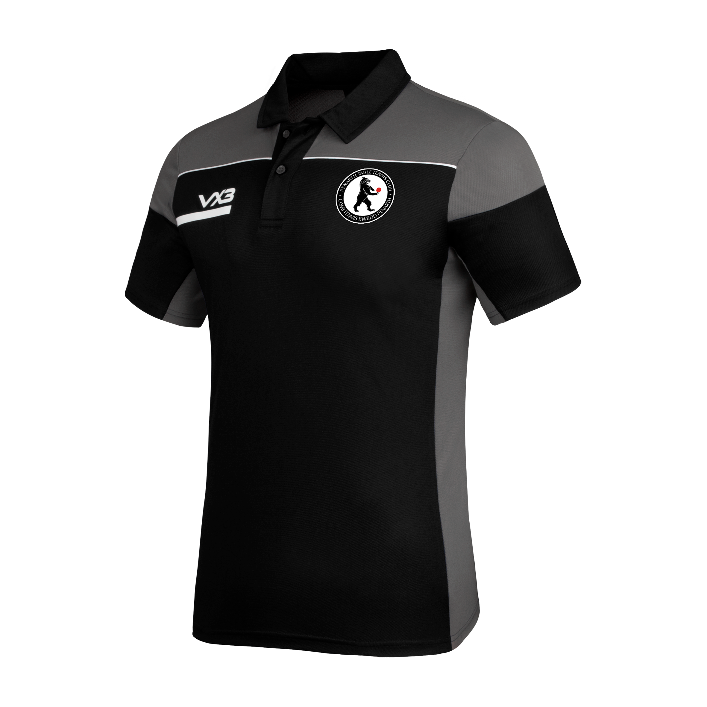 Penarth Table Tennis Opus Polo - Black Grey