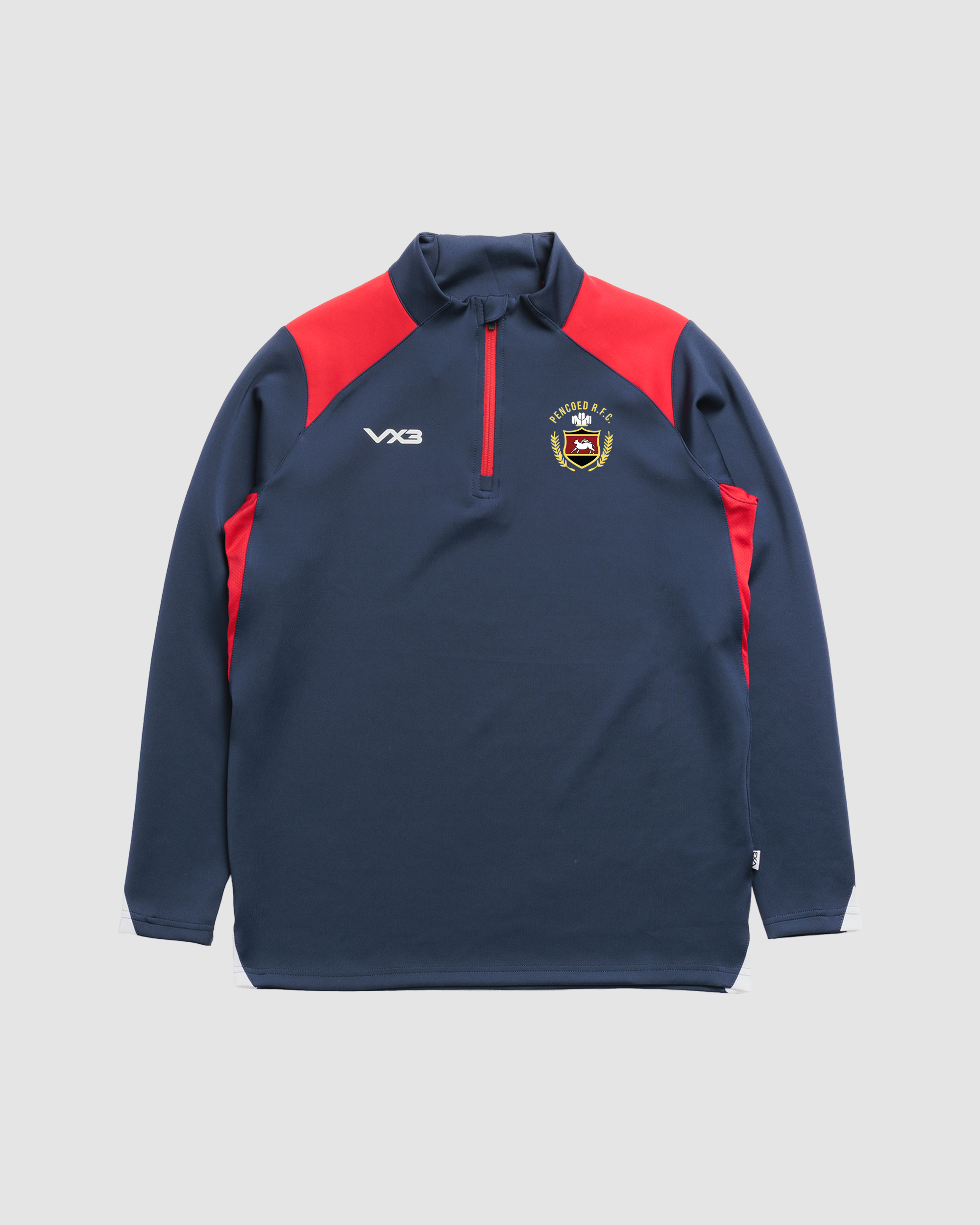Pencoed RFC Vertex Quarter Zip -Navy/Red/White