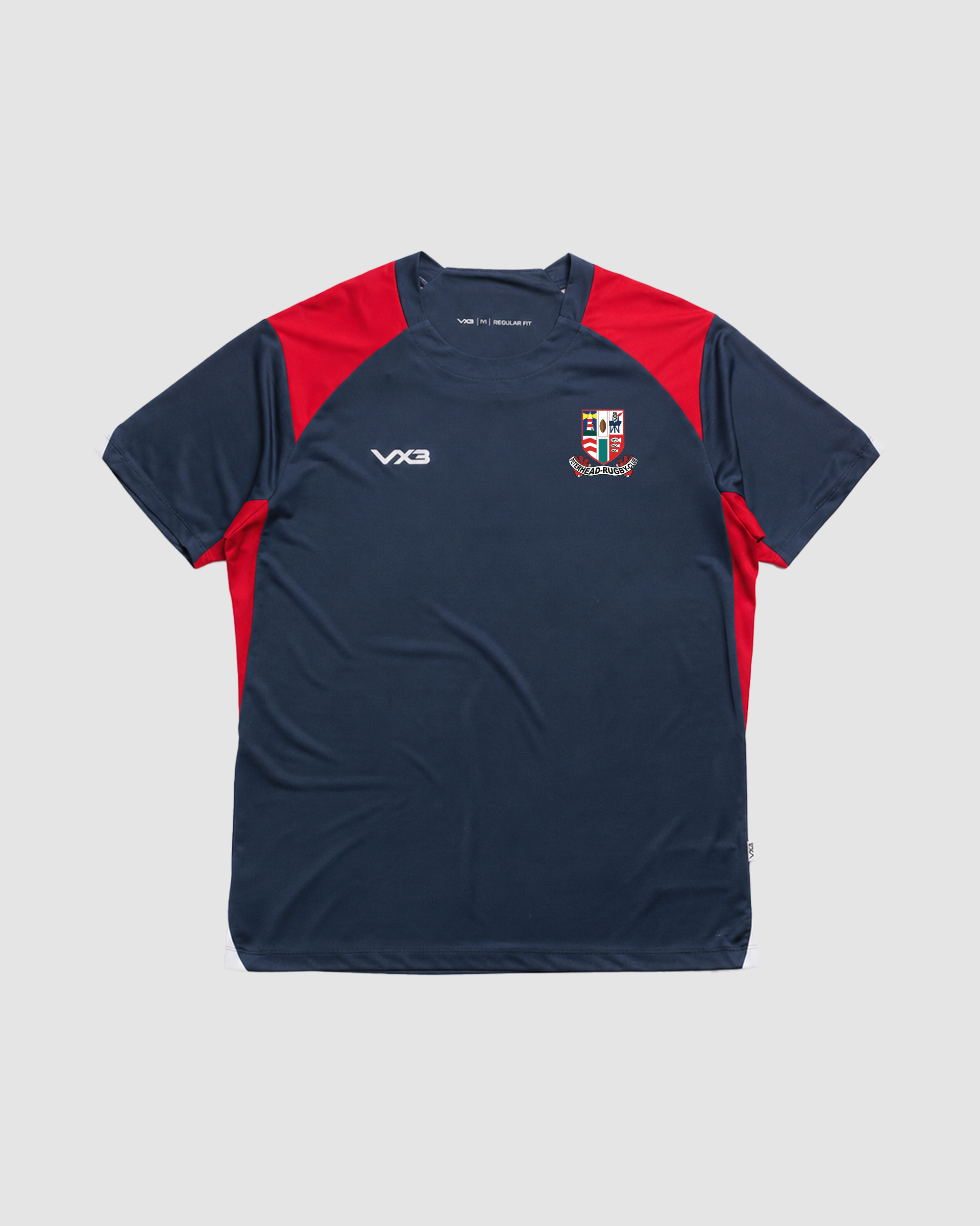 Peterhead Rugby Club Vertex Tee - Navy Red White