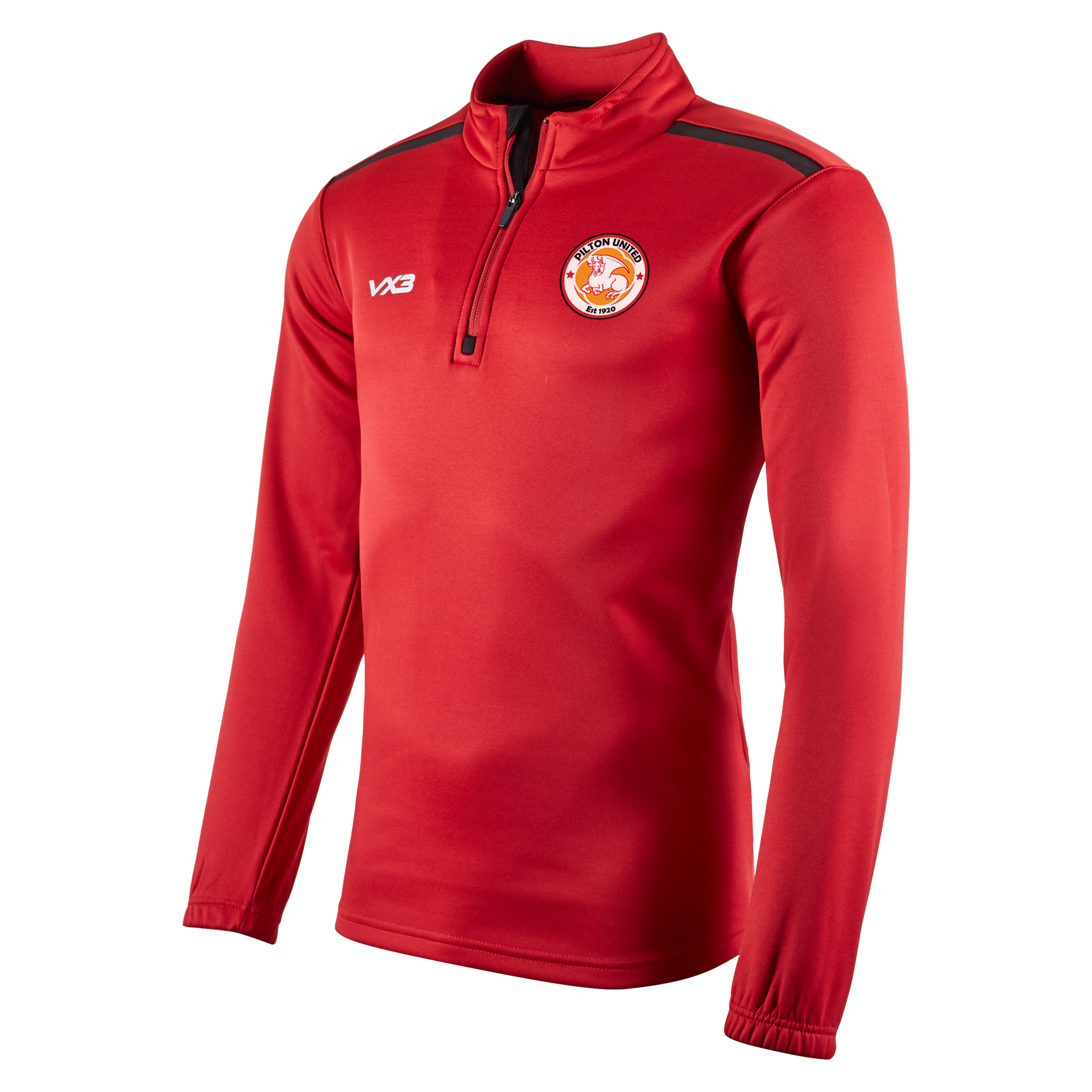 Pilton United FC Red Fortis Youth Quarter Zip Sweat