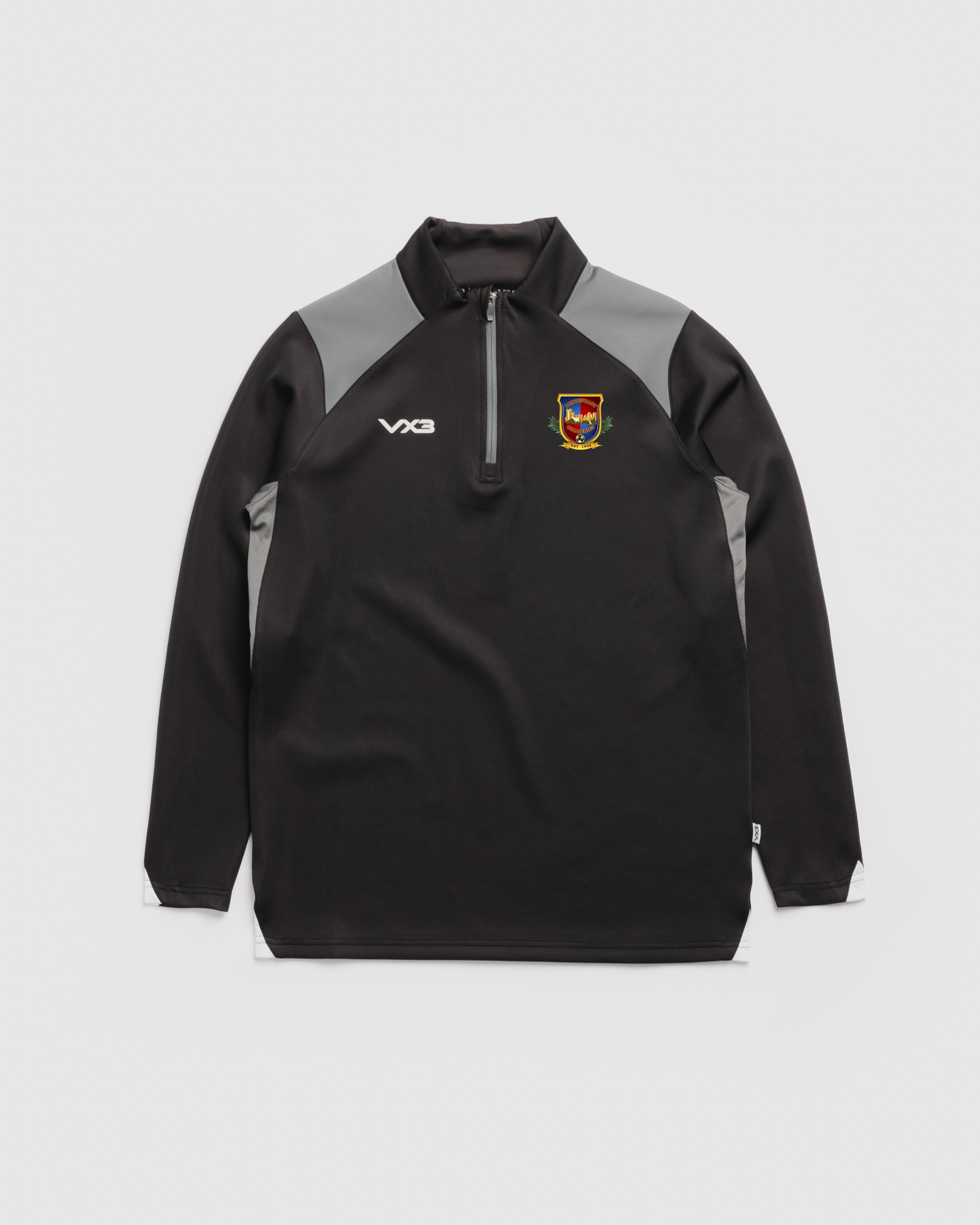 Pontefract Collieries FC Vertex Youth Quarter Zip -Black/Grey/White