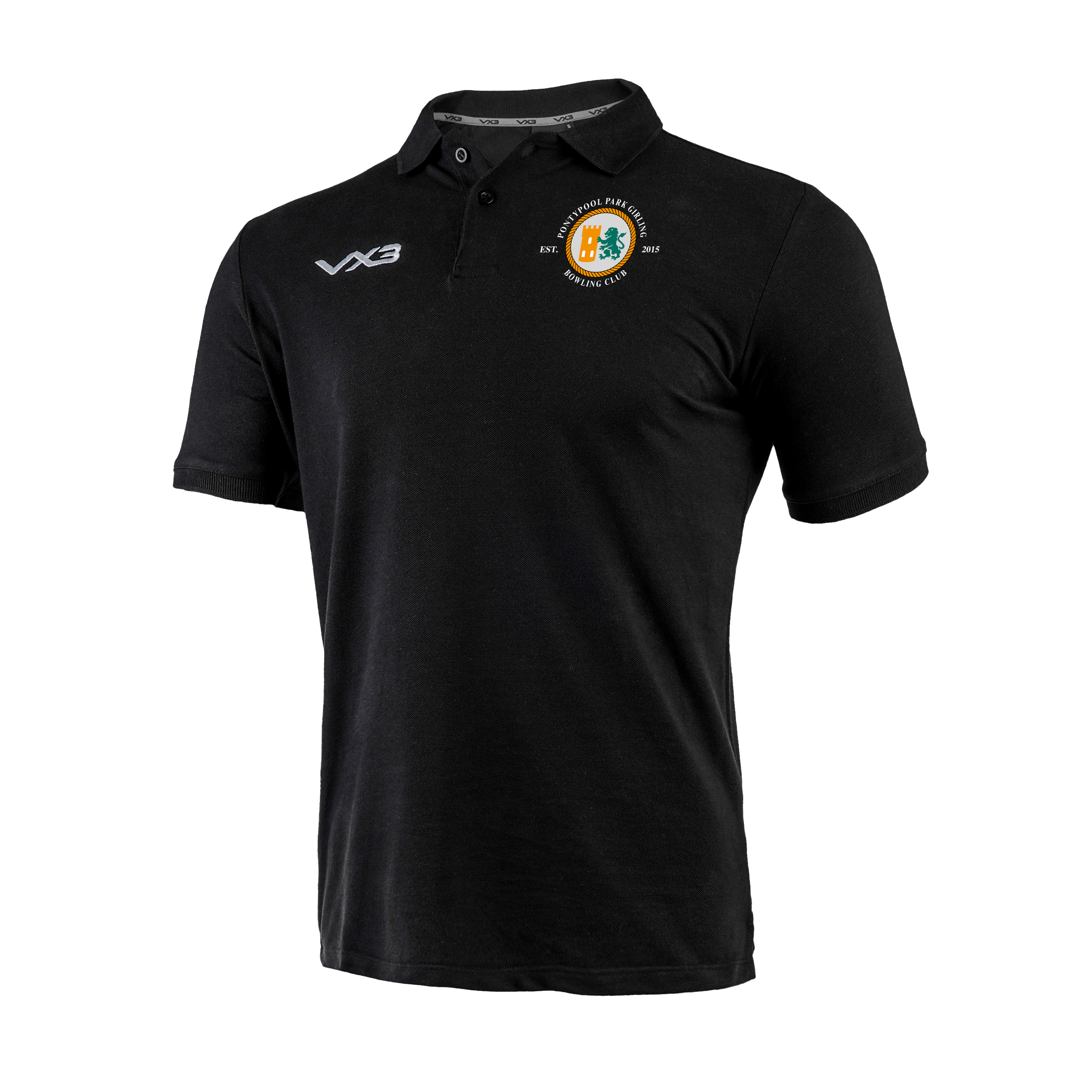 Pontypool Park Bowls Club Primus Polo Shirt Black