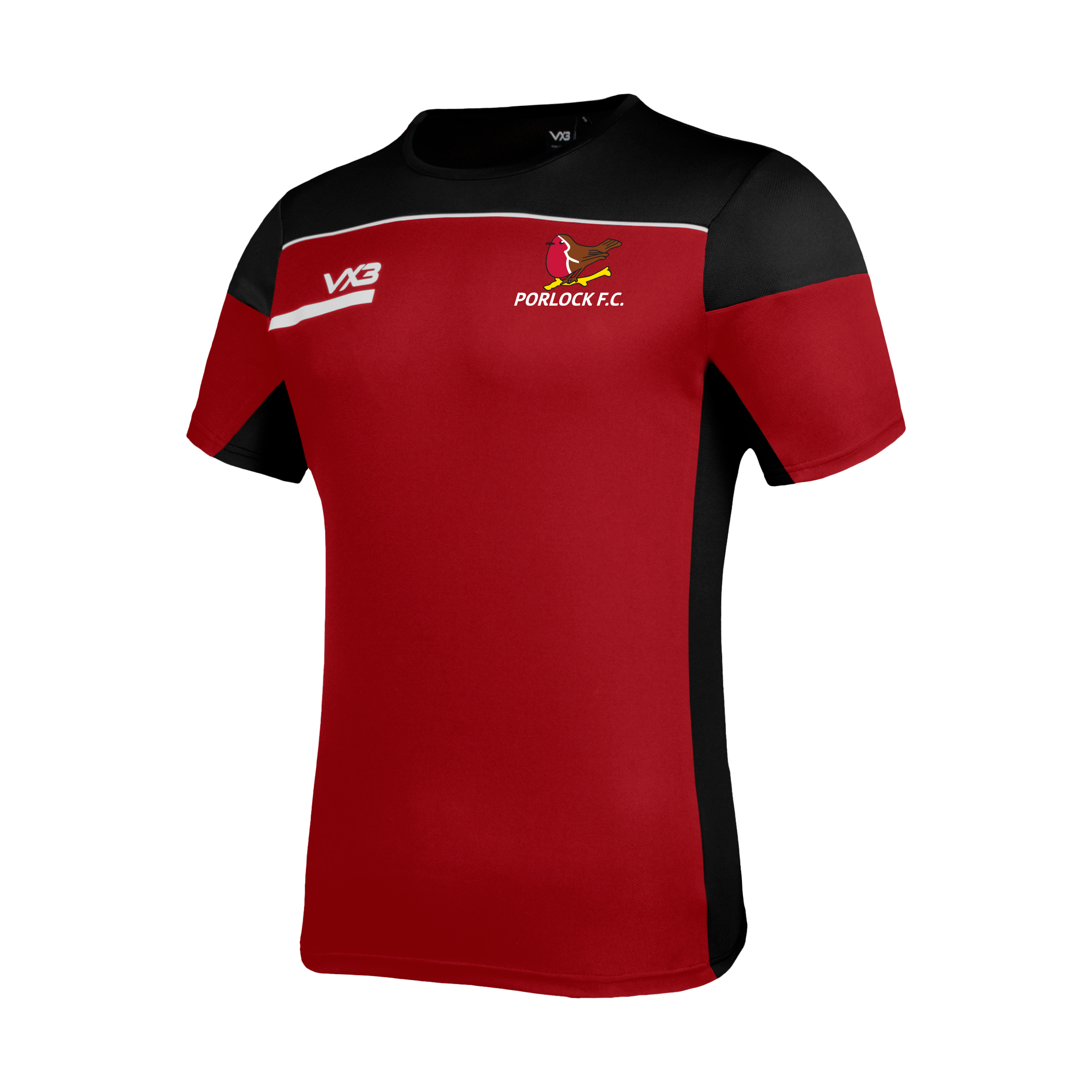 Porlock FC Opus Tee - Red Black