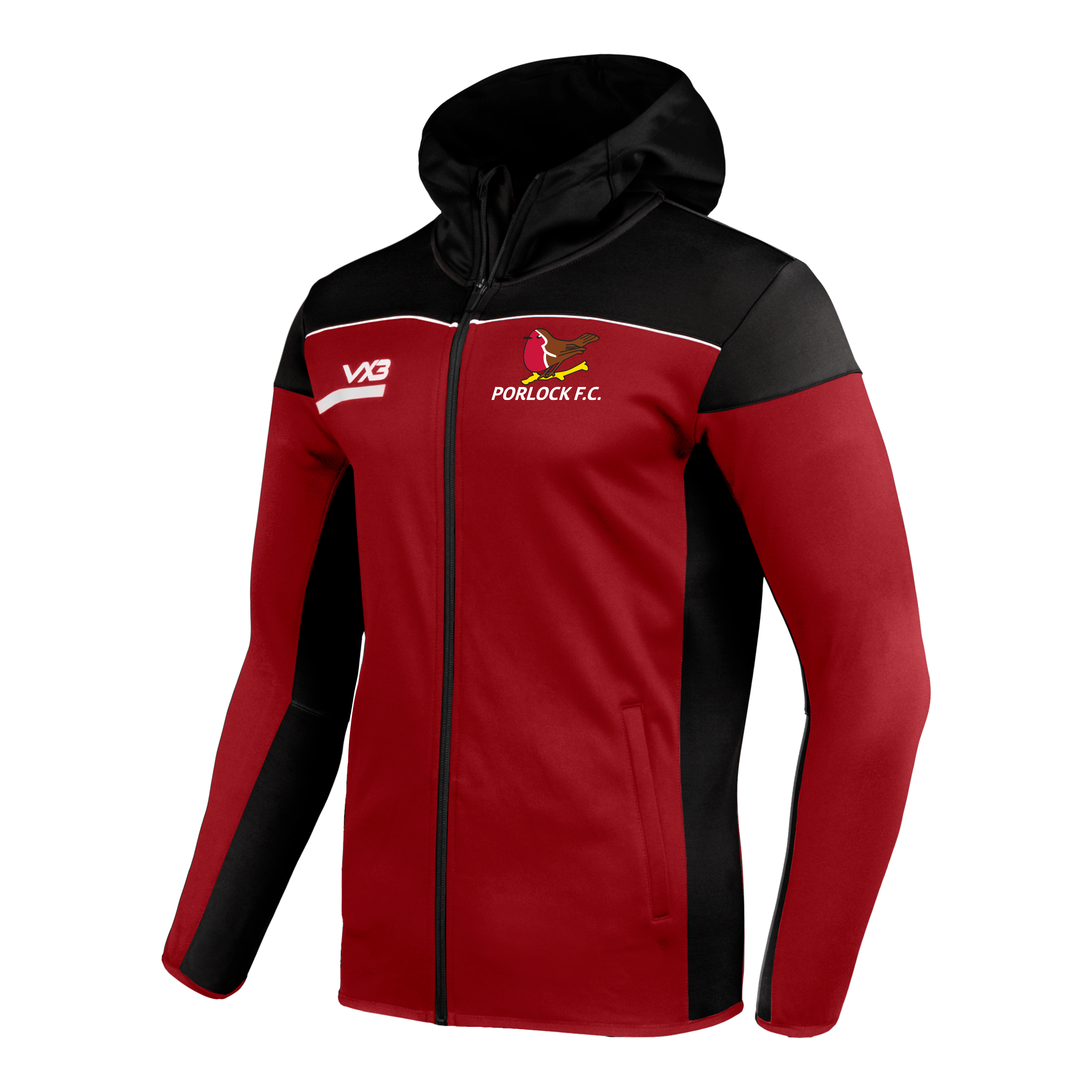 Porlock FC Opus Zoodie Youth - Red Black