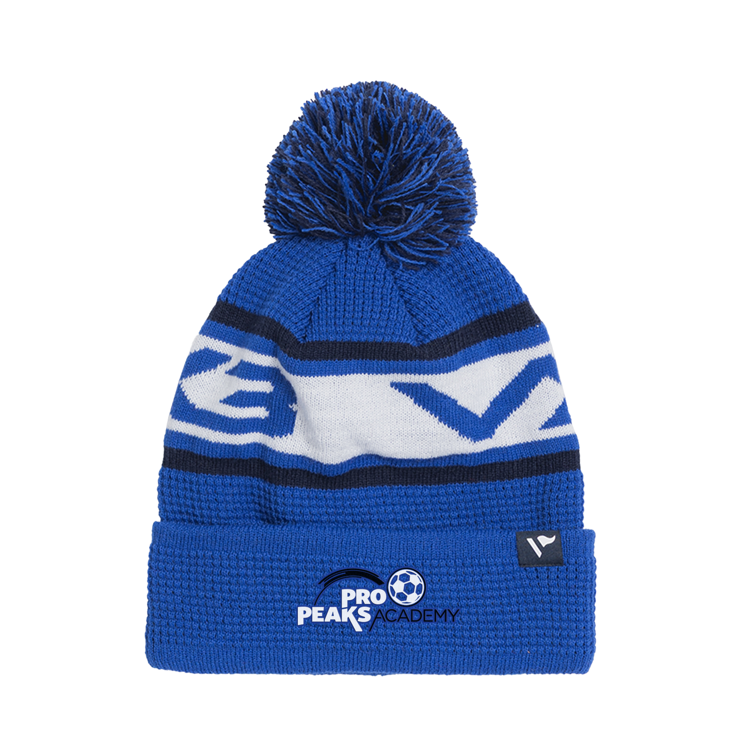 Pro Peaks Academy FC Waffle Knit Bobble Hat - Royal/Navy/White