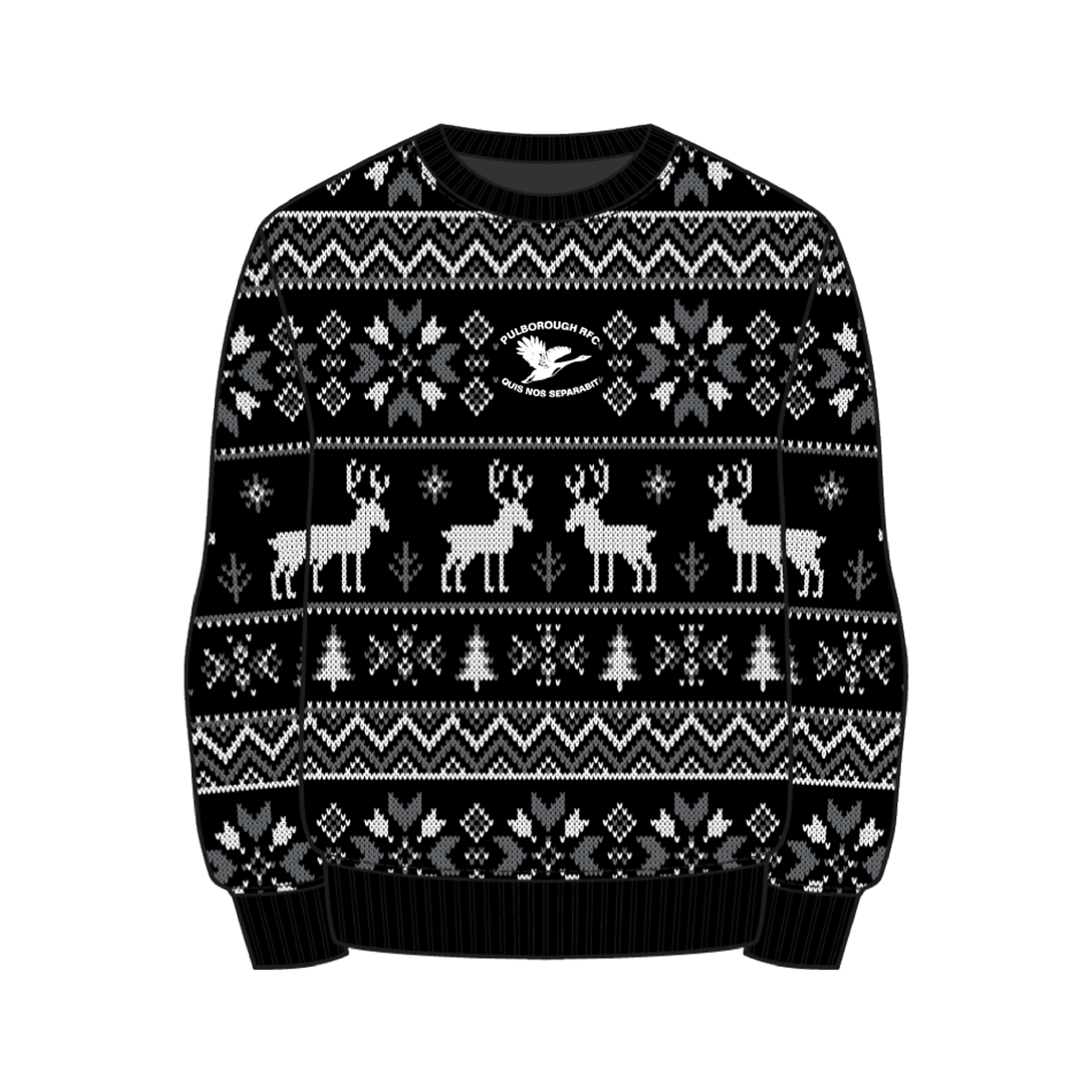 Pulborough RFC Christmas Jumper - Black/Grey/White Youth