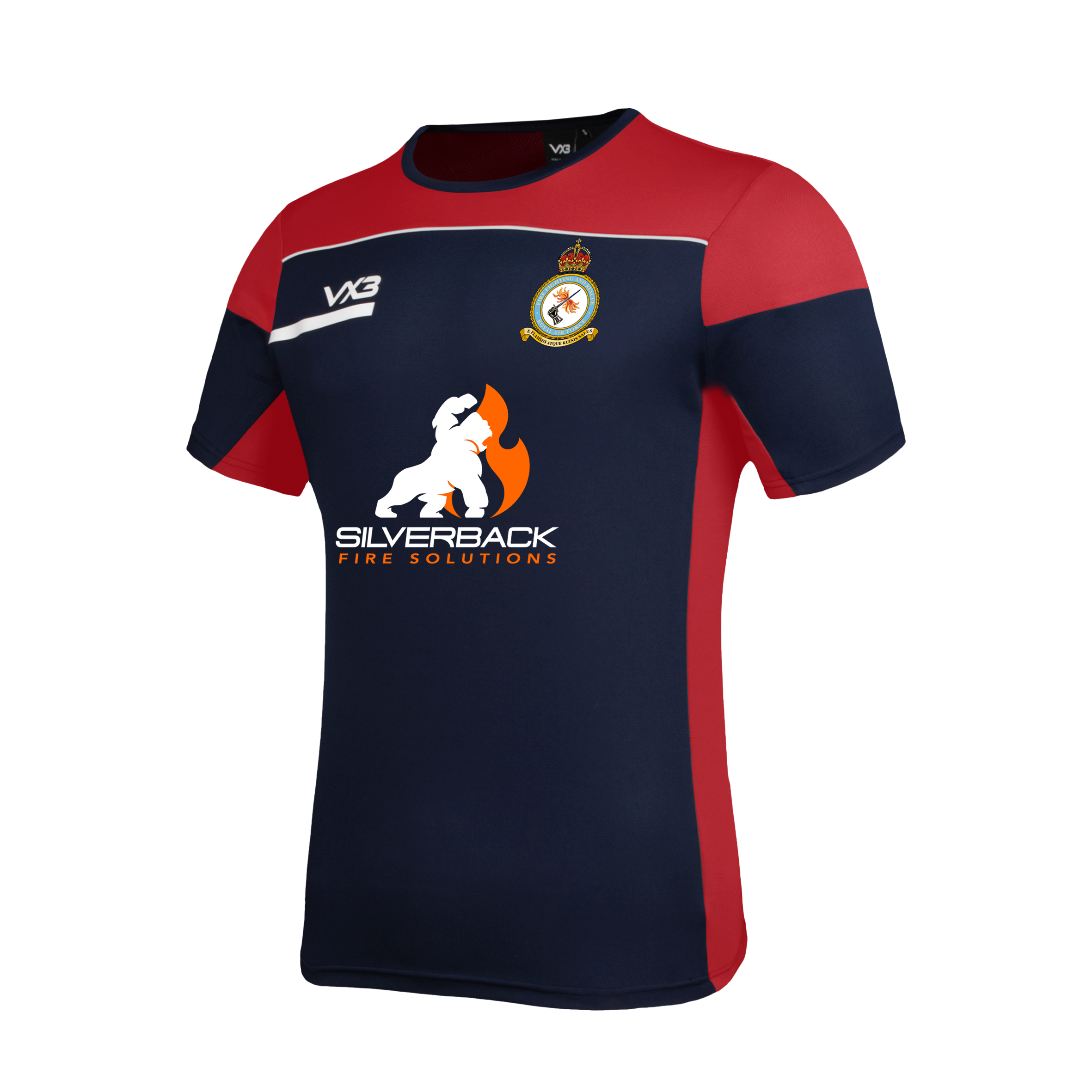 RAF Fire & Rescue Service Opus Tee Youth - Navy Red