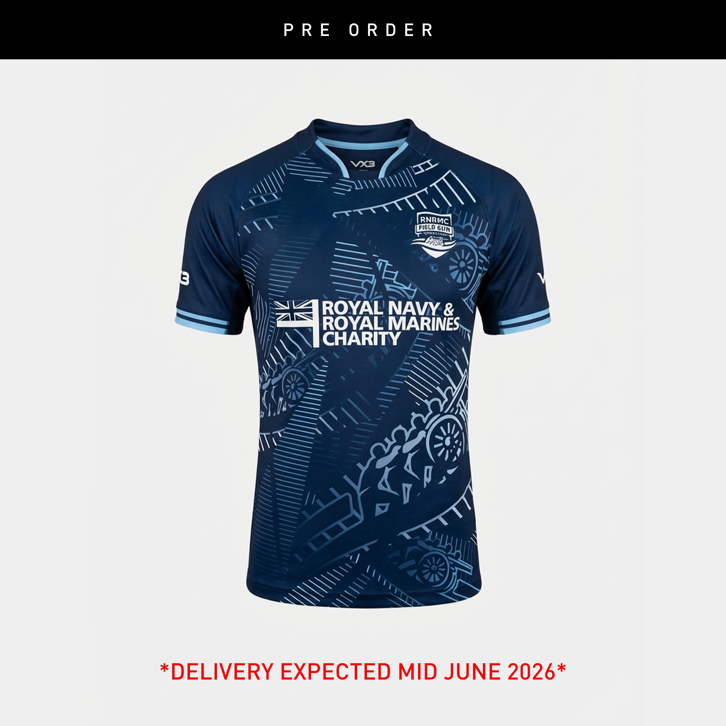 RNRMC Field Gun Competition Navy Logo SemiFIT Shirt