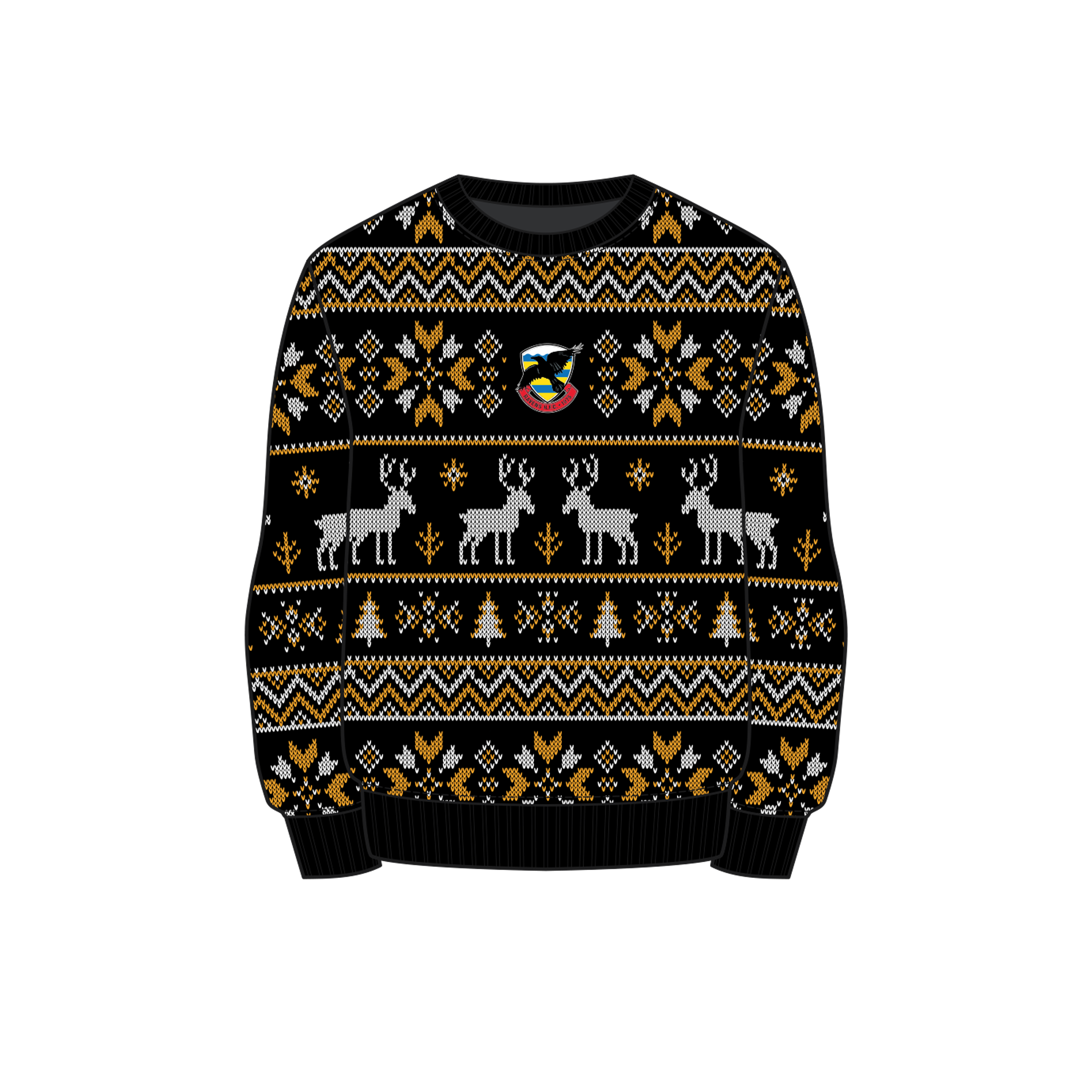 Ravens RFC 1875 Christmas Jumper - Black/Amber/White
