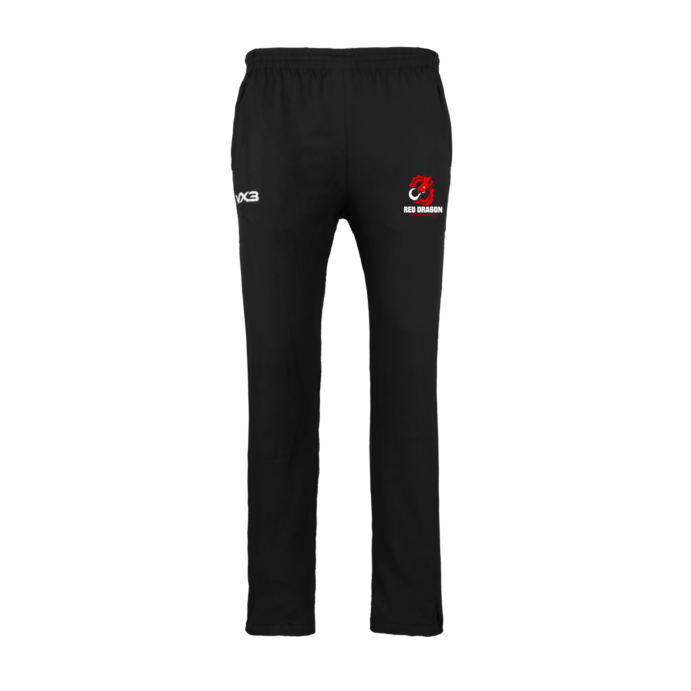 Red Dragon Junior Netball Braca Trackpant Black Youth