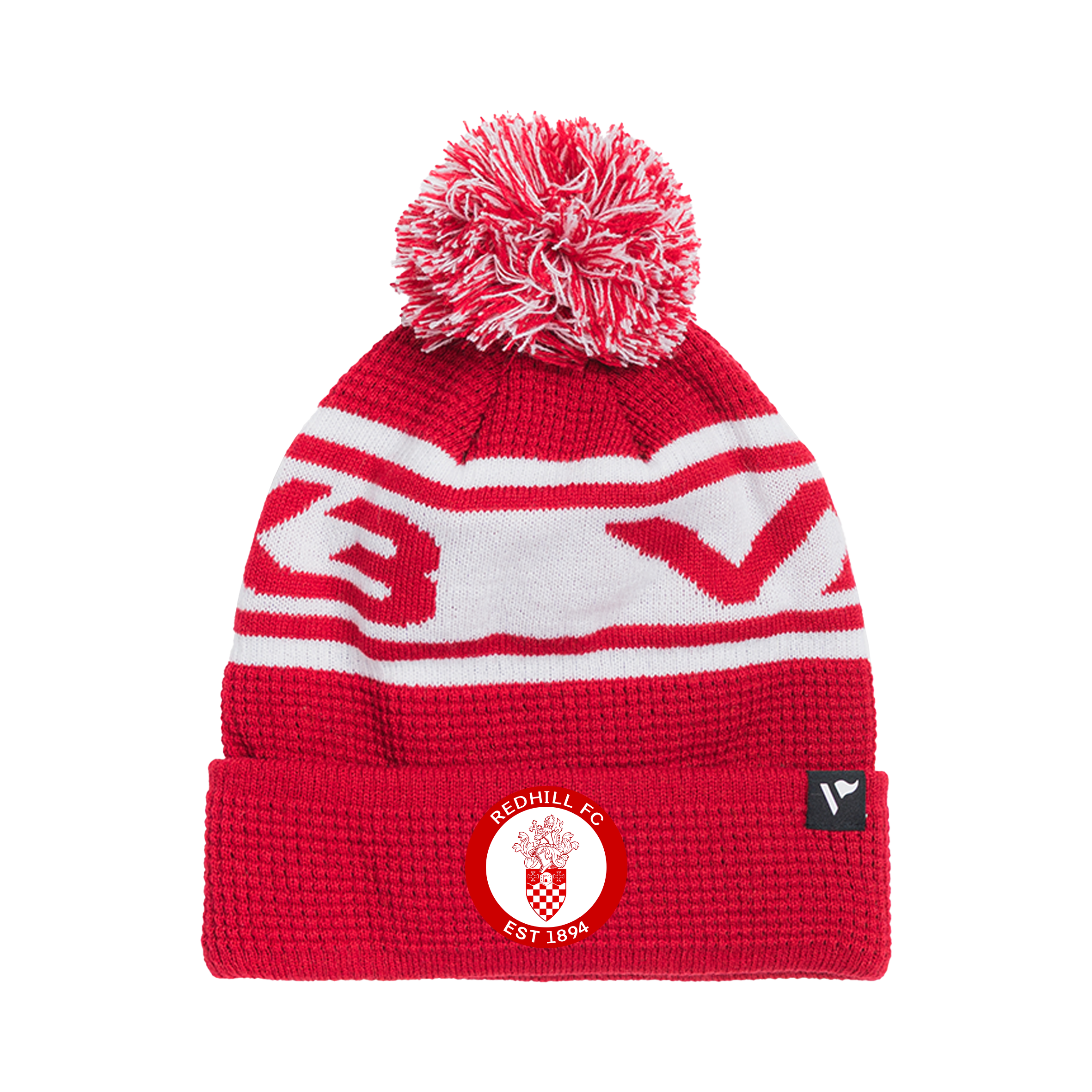 Redhill FC Waffle Knit Bobble Hat - Red/White