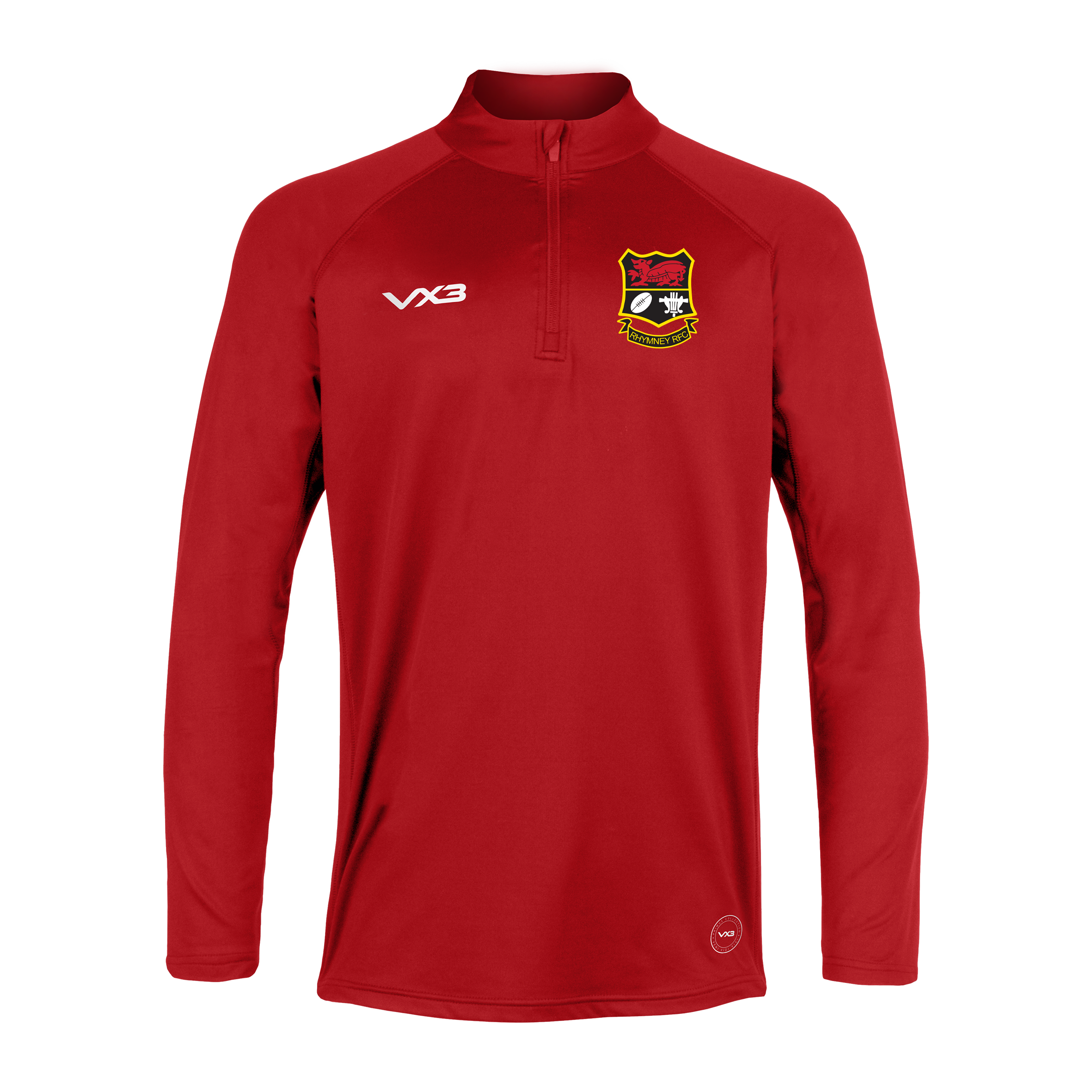 Rhymney RFC Primus Youth Quarter Zip Red