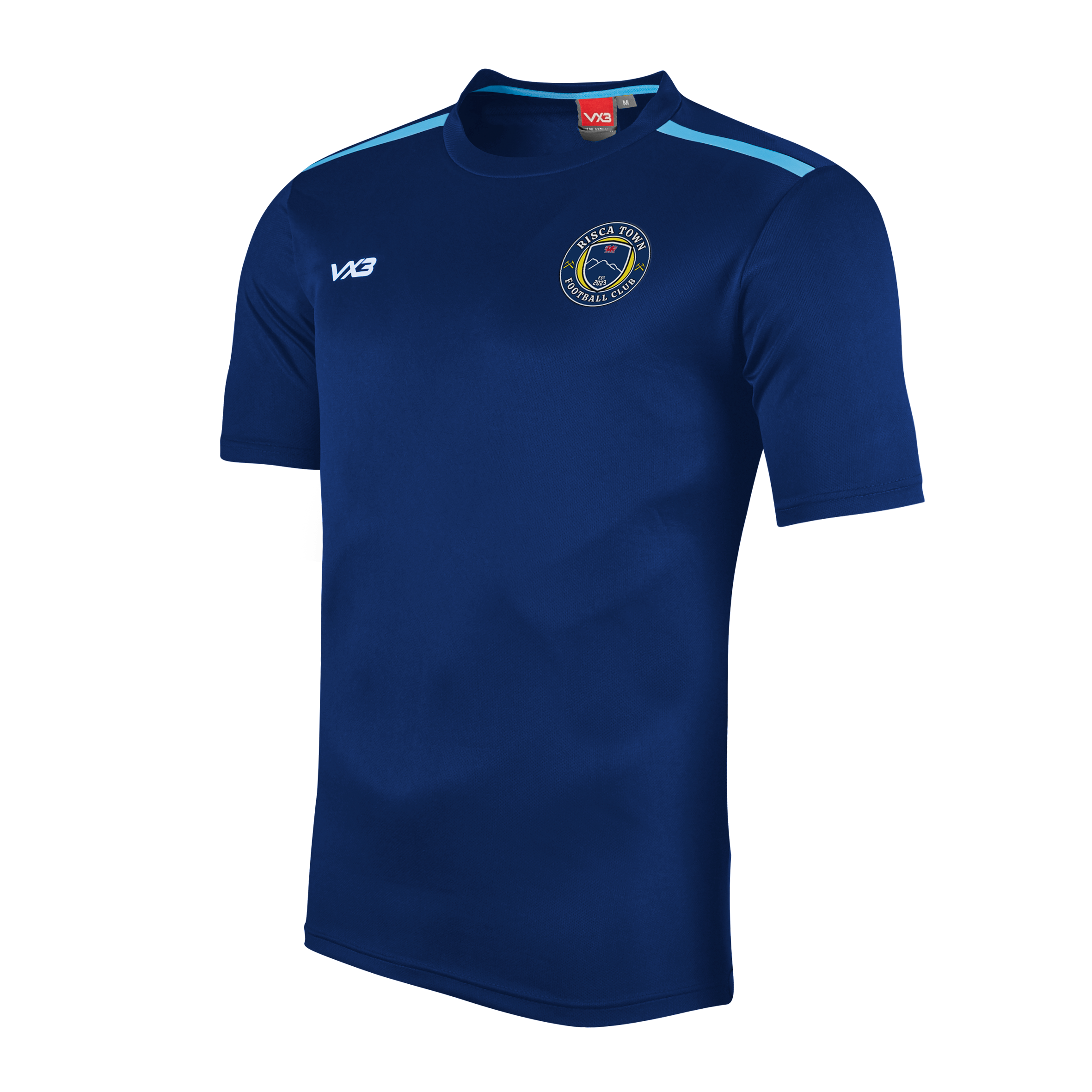 Risca Town FC Fortis Tee Navy/Sky