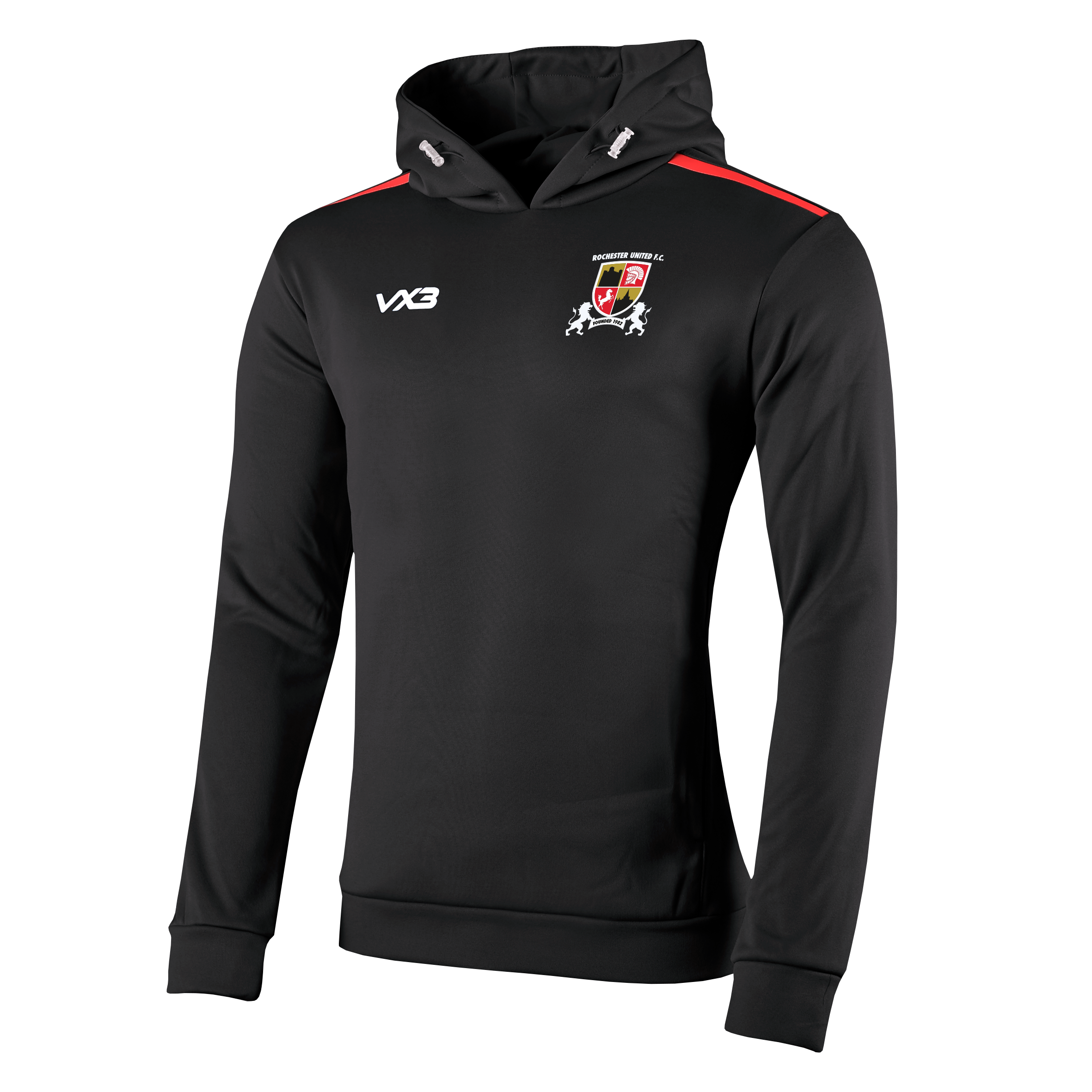 Rochester United FC Fortis Youth Hoodie Black/Red